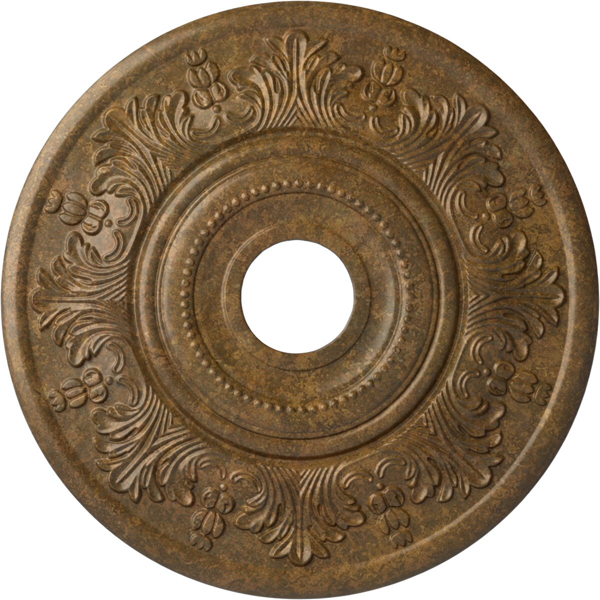 Ekena Millwork CM20VIRZS Vienna 20-in W x 20-in L Painted Rubbed Bronze Polyurethane Whole Ceiling Medallion