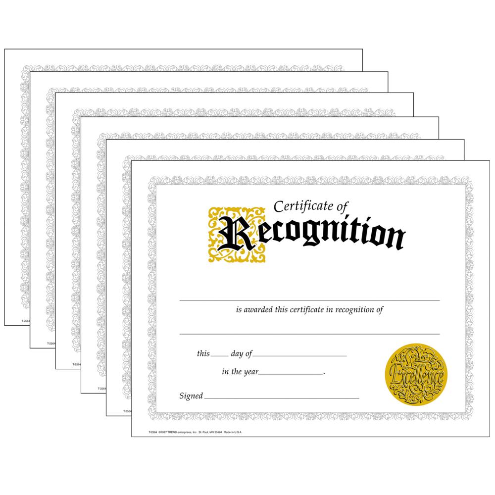 TREND Enterprises Certificate of Recognition Classic Certificates, 30 ...