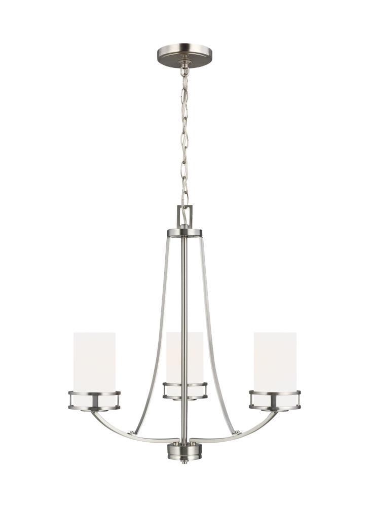 Generation Lighting 3121603EN3-962 Robie 3 -Light Brushed Nickel Craftsman For Use in Dining Rooms, Foyers, Kitchens, Chandelier