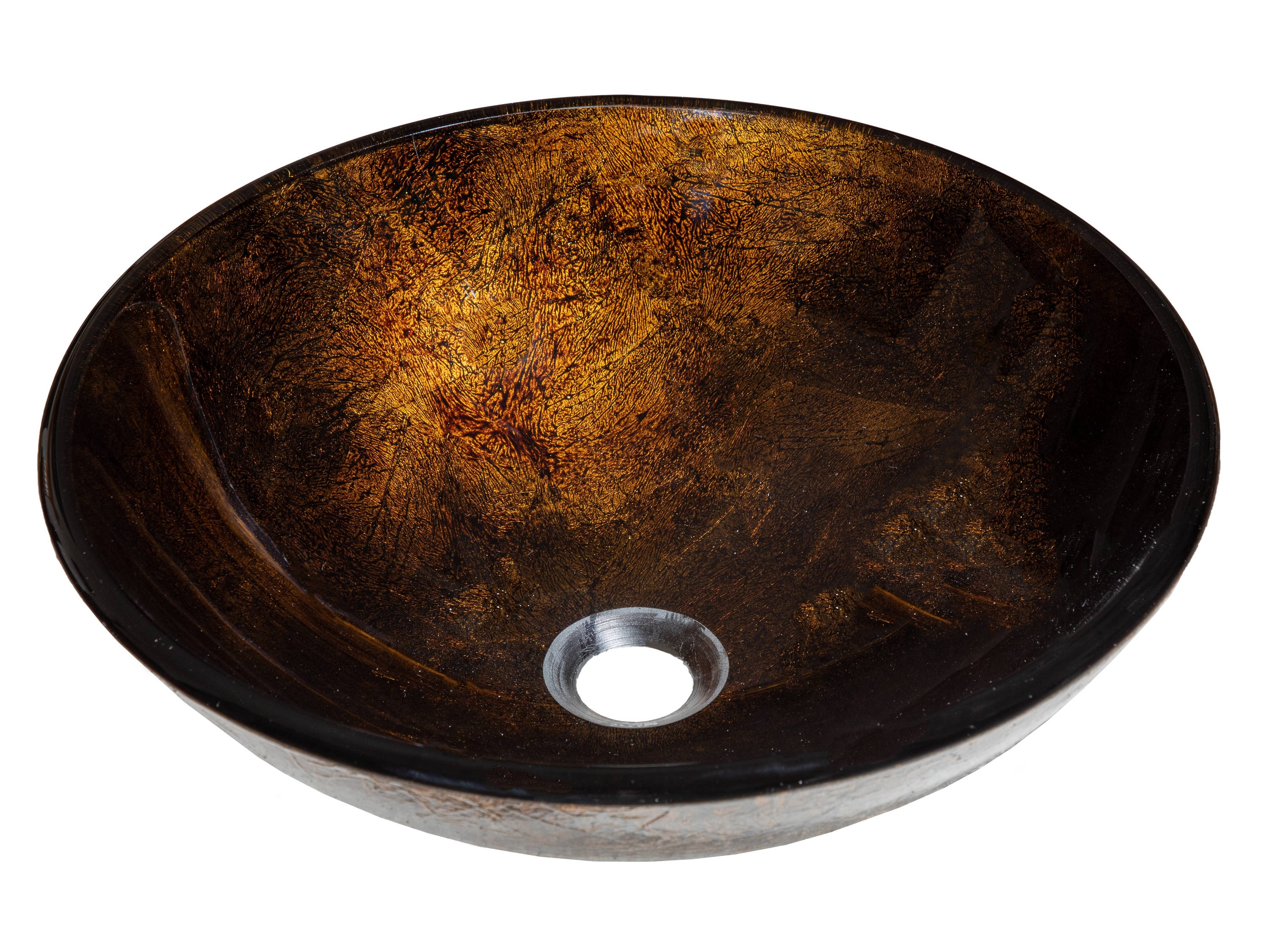 Eden Brown and Gold Tempered Glass Vessel Sink