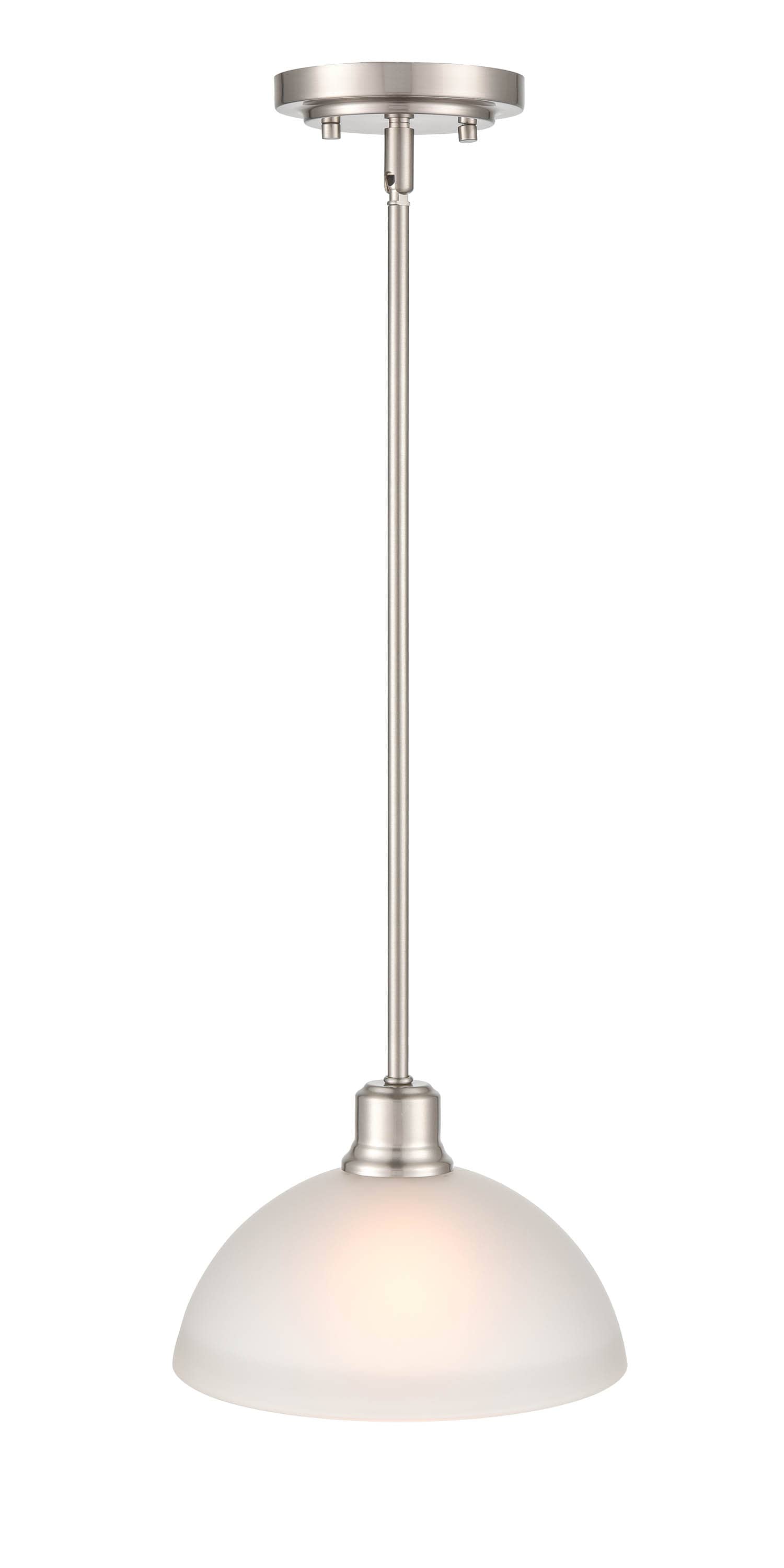 Elegant Amberle Brushed Nickel 9.5'' Bowl Pendant Light
