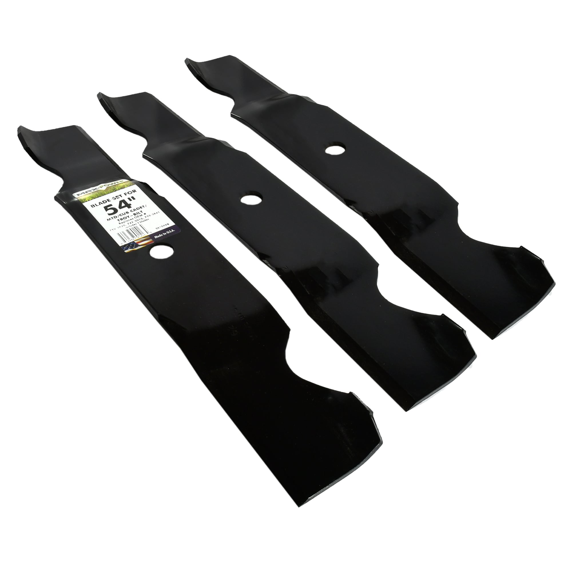 MaxPower 54 in Deck Standard Mower Blade for Riding Mower Tractors 3 Pack in the Lawn Mower Blades department at Lowes