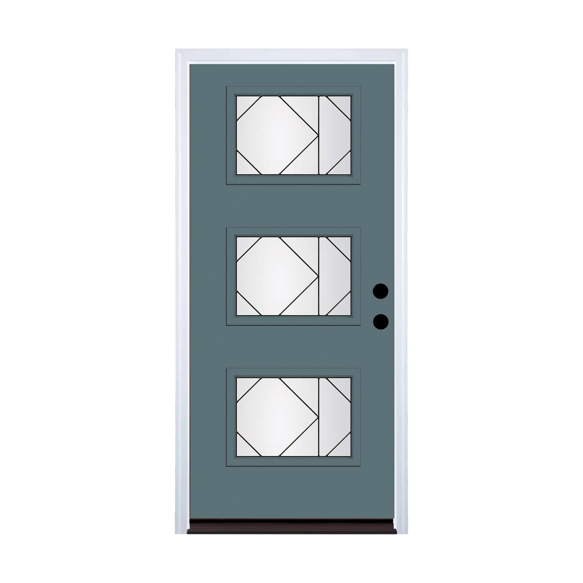 Therma-Tru 36-in x 80-in Fiberglass Painted Prehung Front Door with Brickmould Insulating Core