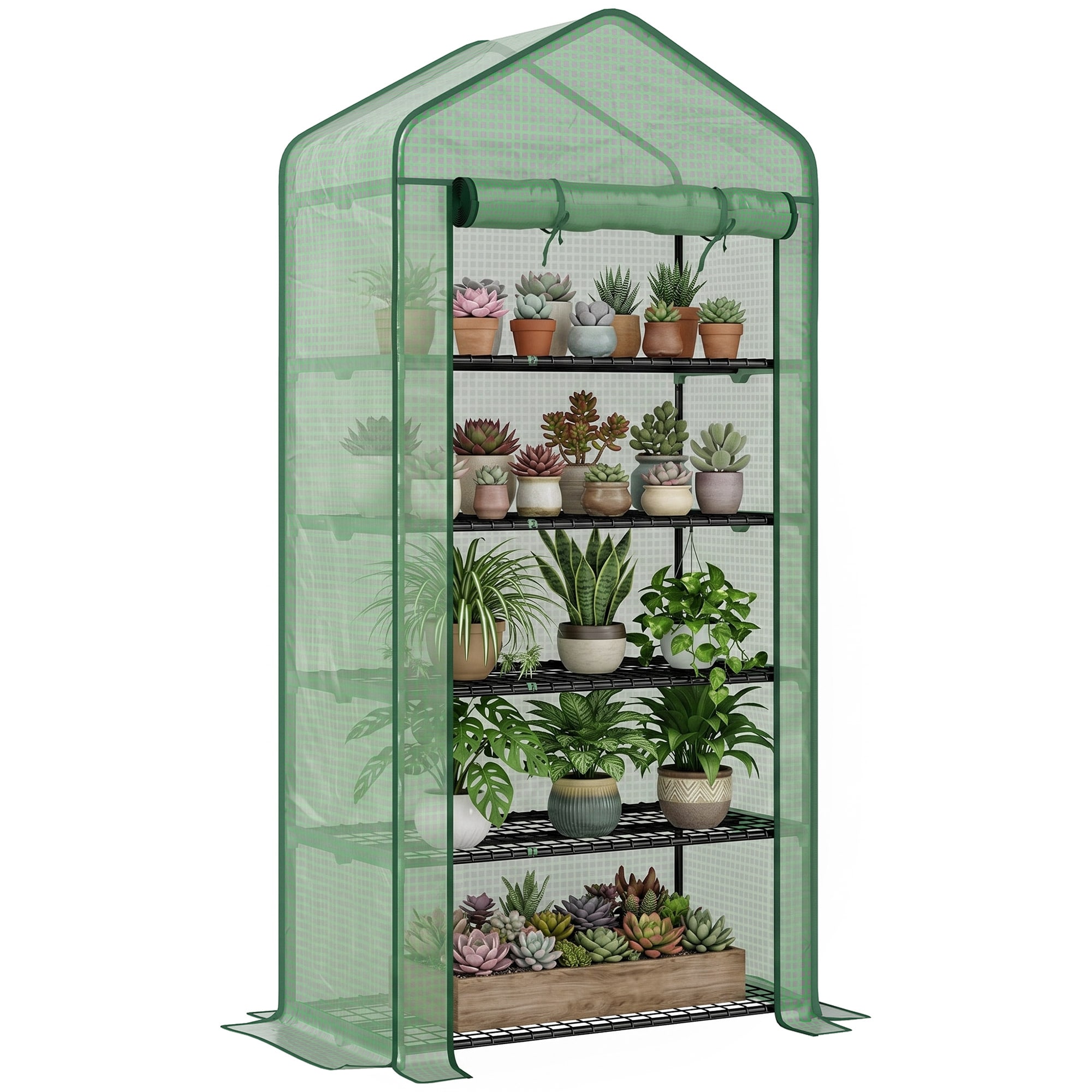 Lirago 5-Tier Mini Greenhouse 76 in x 35.4 in x 19.3 in Small Portable ...