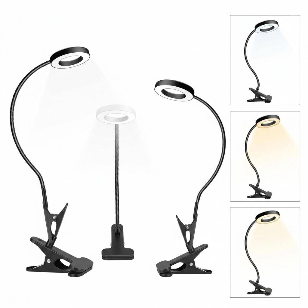 AOIZGMY  2 in 1 Grow Lights for Indoor Plants Full Spectrum 3 Color Modes 48 LED Adjustable 360 Gooseneck Timer 5 Brightness Black 3 pack