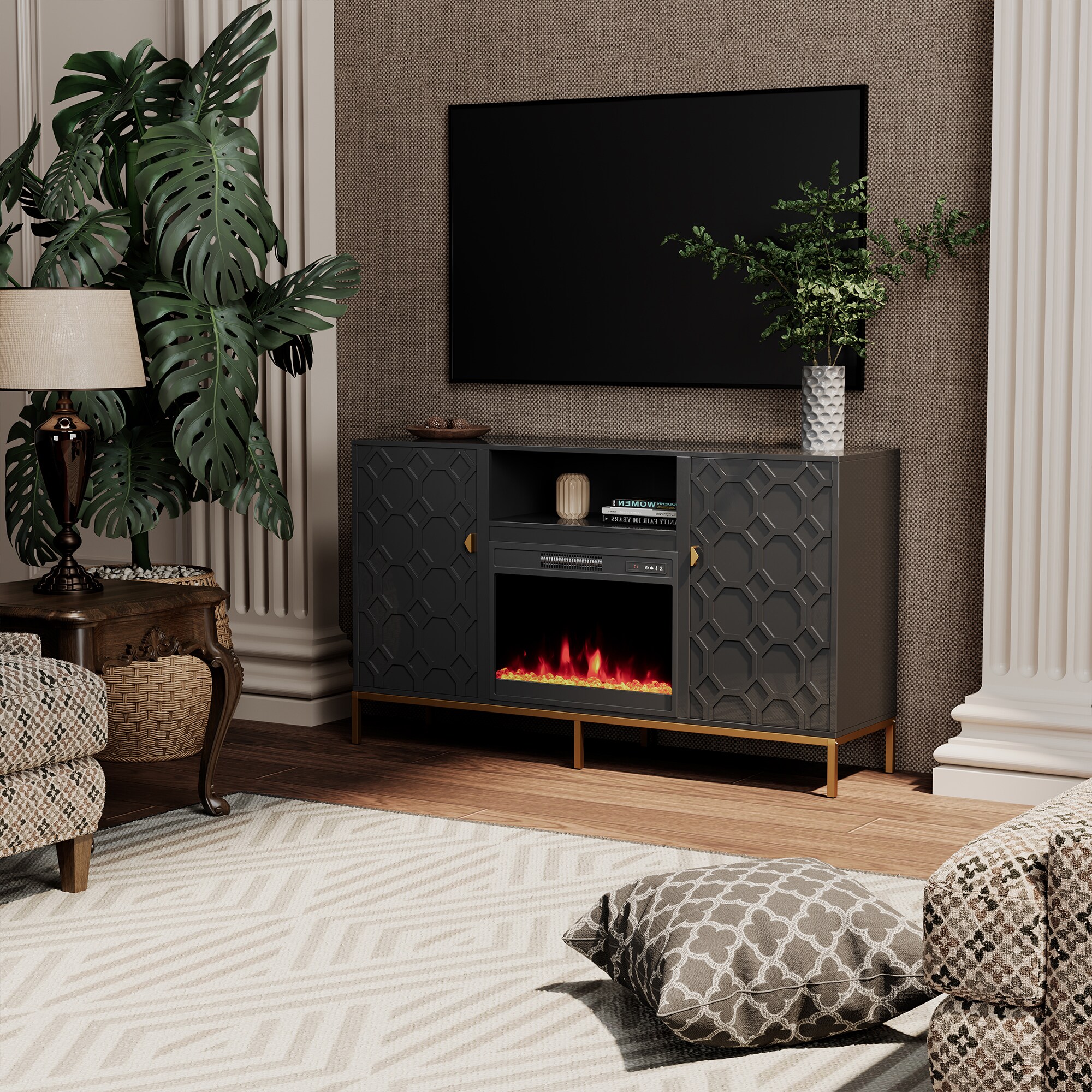 Clihome CL-JH0523-BK Electric-Fireplaces - View #4
