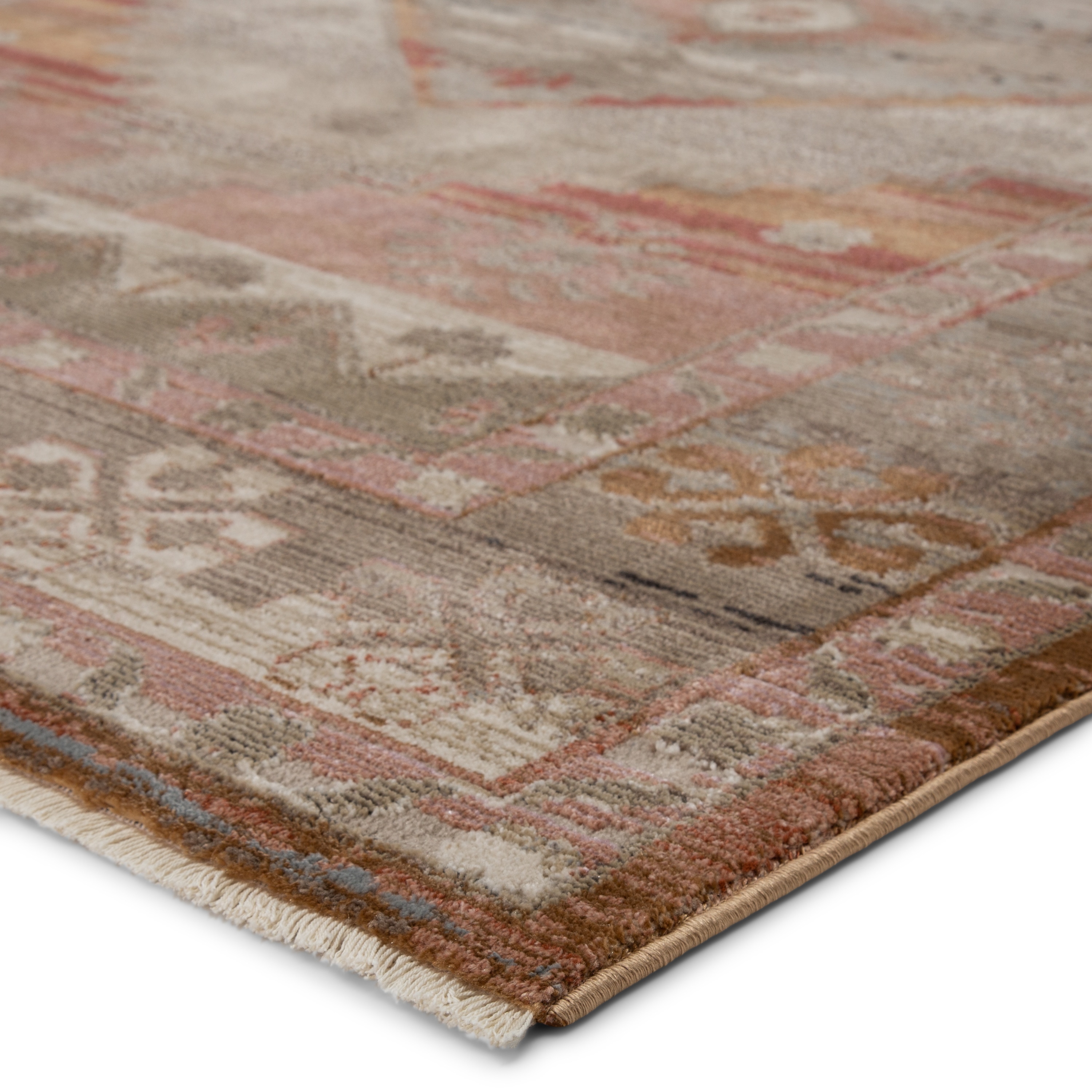 Myriad Gray Medallion Synthetic Runner Rug 3' x 8'