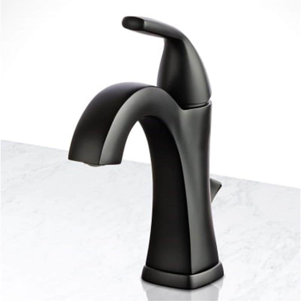 Miseno Elysa Flat Black Single Hole 1-handle Watersense Bathroom Sink 