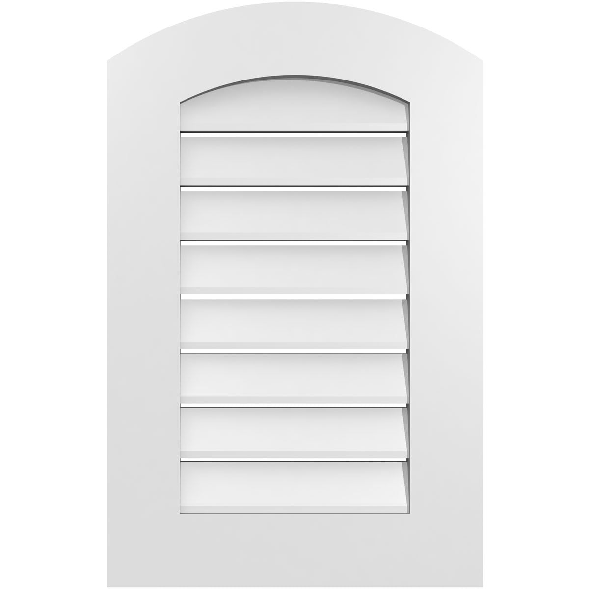 Ekena Millwork GVPAR18X2801SF 18-Inches x 28-Inches Off-white Round top PVC Gable Louver Vent