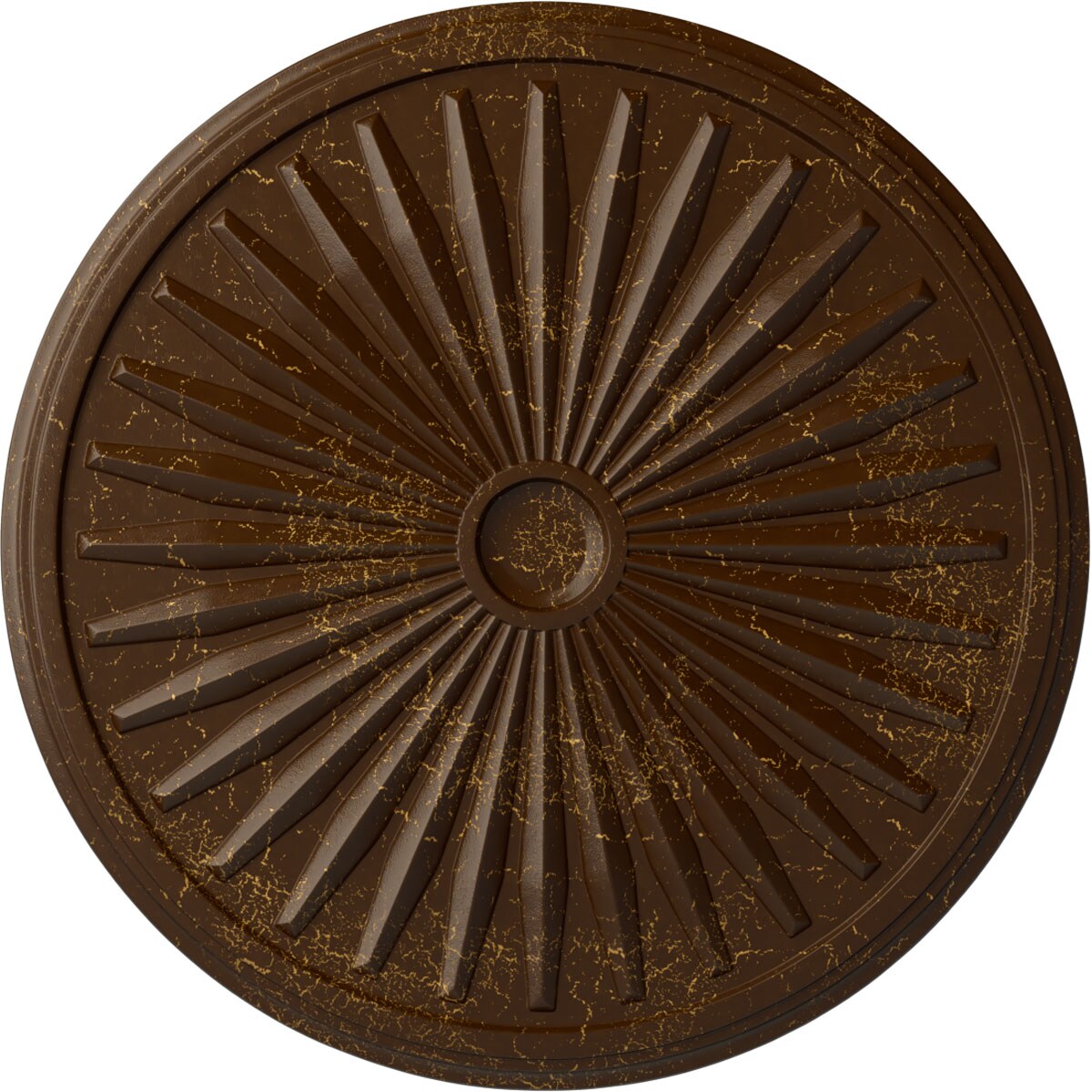 Ekena Millwork CM33LERBC Leandros 33.125-in W x 33.125-in L Painted Root Beer Crackle Polyurethane Whole Ceiling Medallion