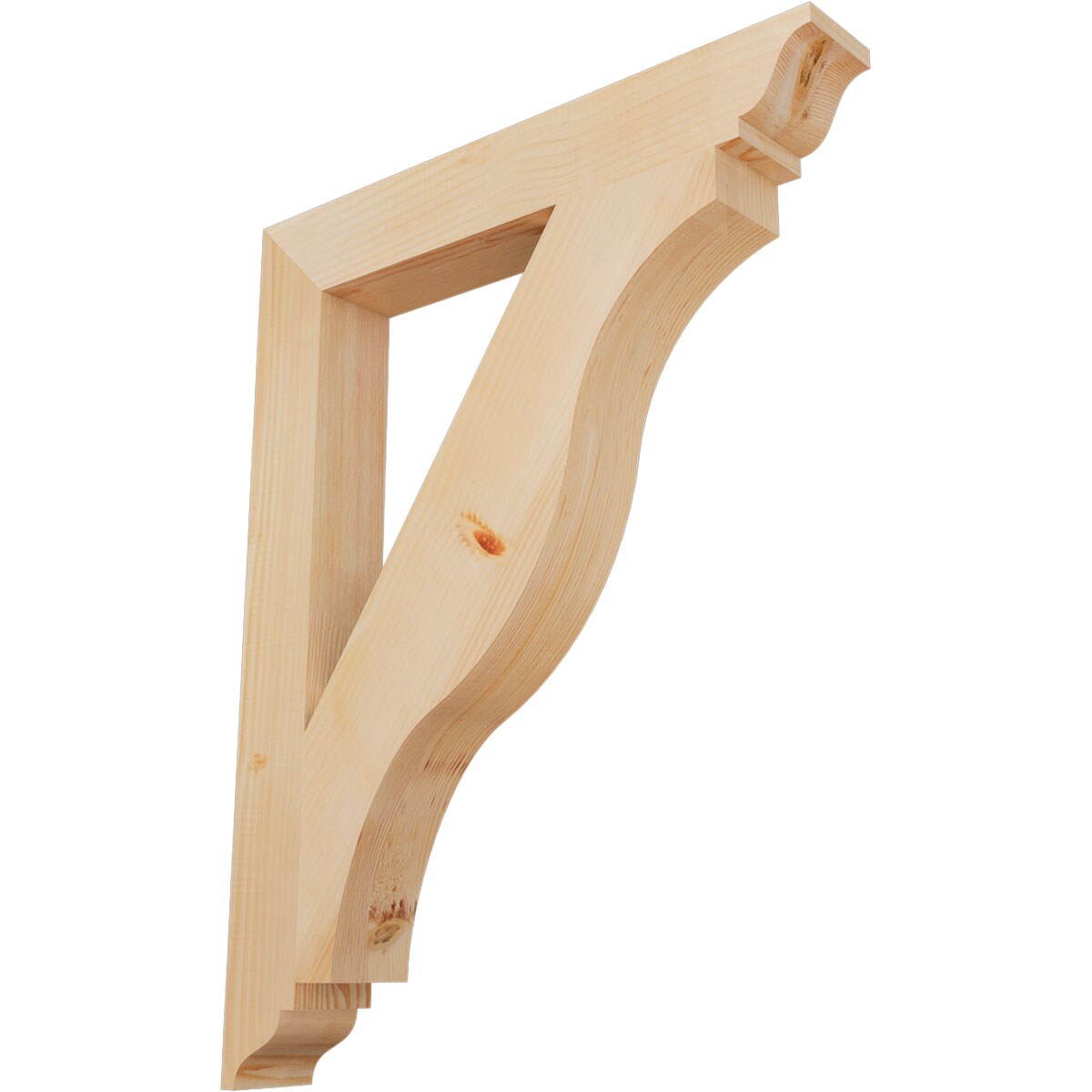 Ekena Millwork BKT04X28X36FST01SDF Funston traditional smooth 3-1/2-in x 28-in x 36-in Douglas fir Brown Wood Standard bracket