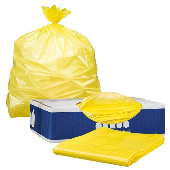 Plasticplace 32-Gallons Yellow Plastic Can Twist Tie Trash Bag (100-Count)  in the Trash Bags department at