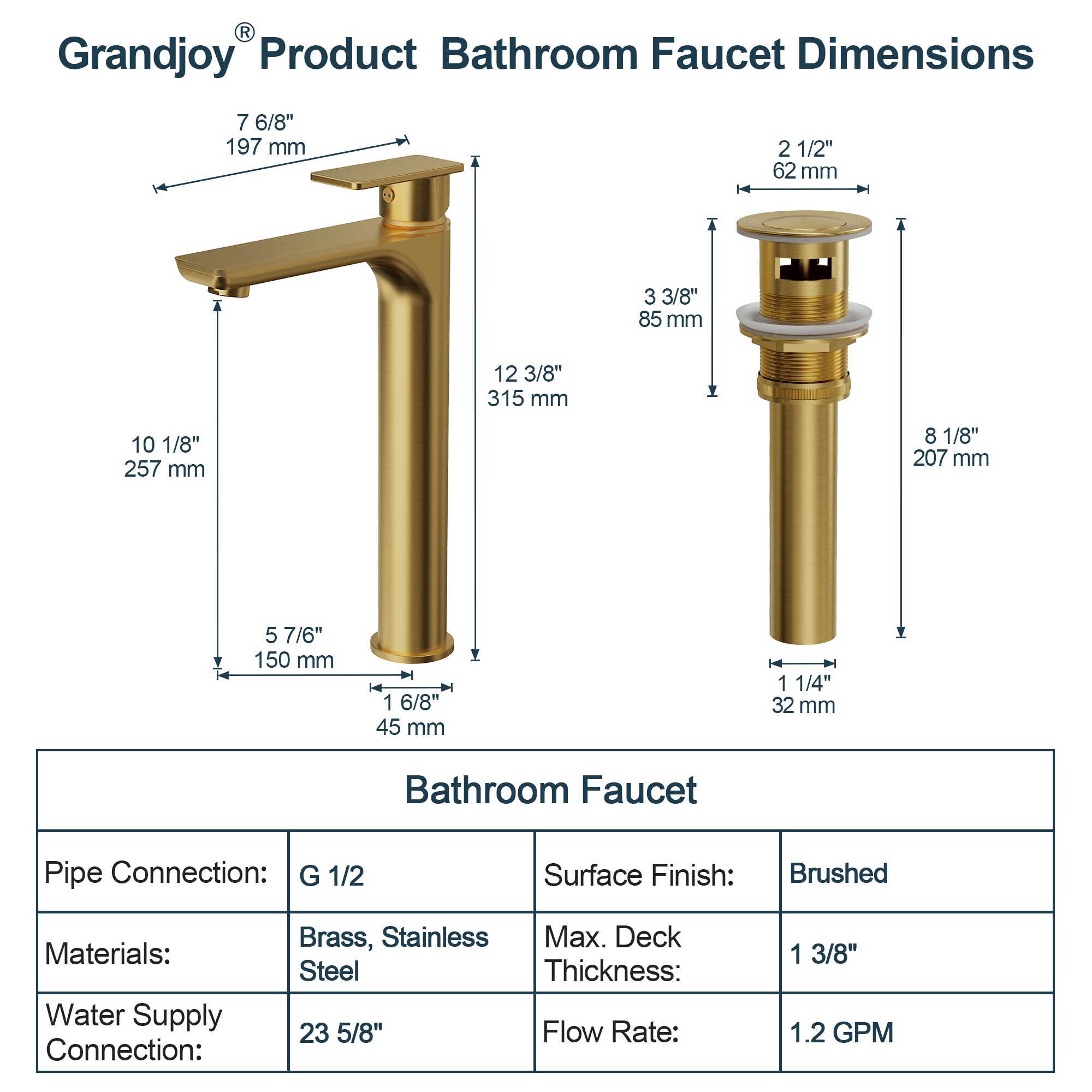 GRANDJOY SGF11GJ-21BG Lavatory-Faucets - View #11