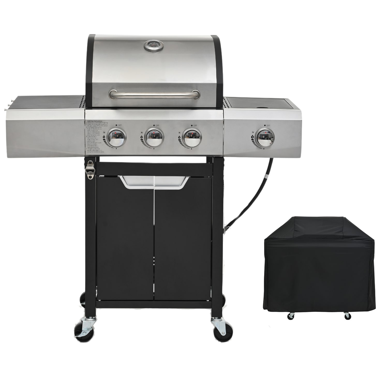GZMR GZ-W22305 Silver 3 -Burner Liquid Propane Gas Grill