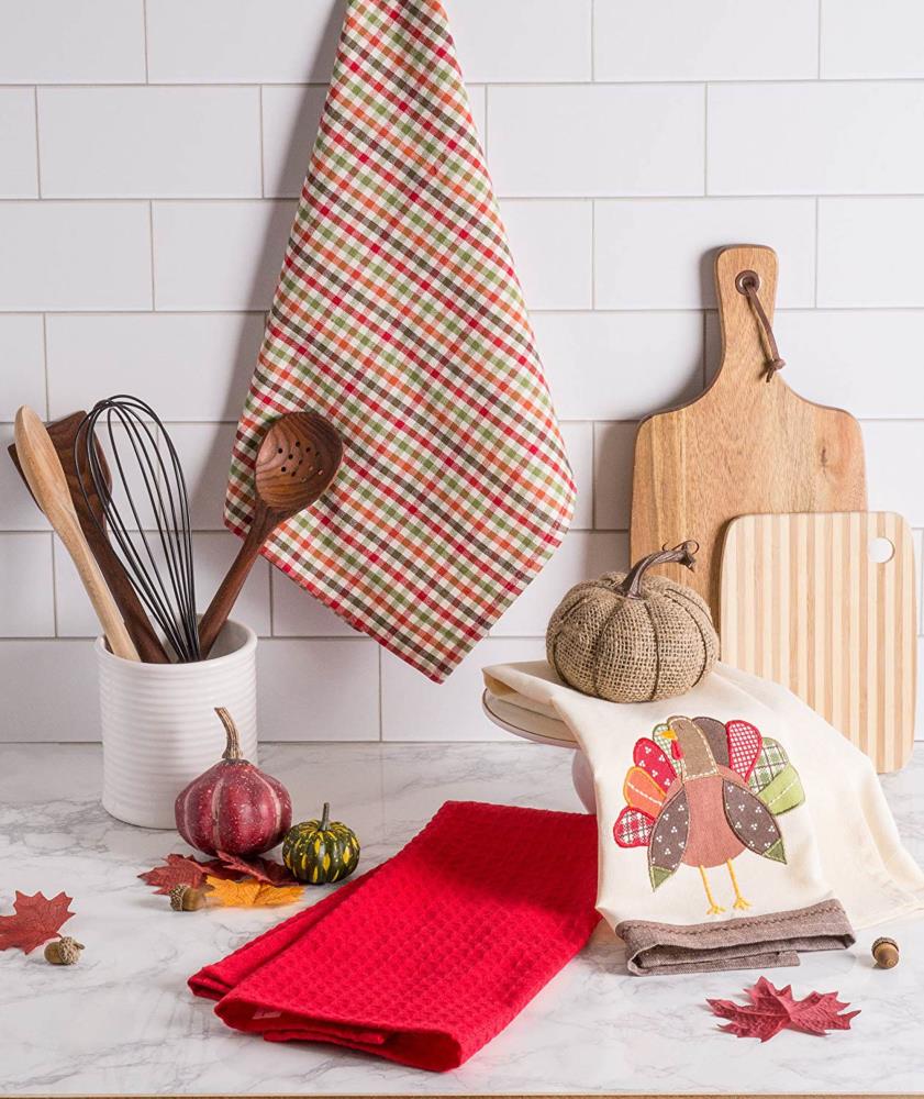 DII Fall Kitchen Towels for Kitchen Decorative Cotton Dish Towel Set,  18x28, Grateful Heart, 2 Count