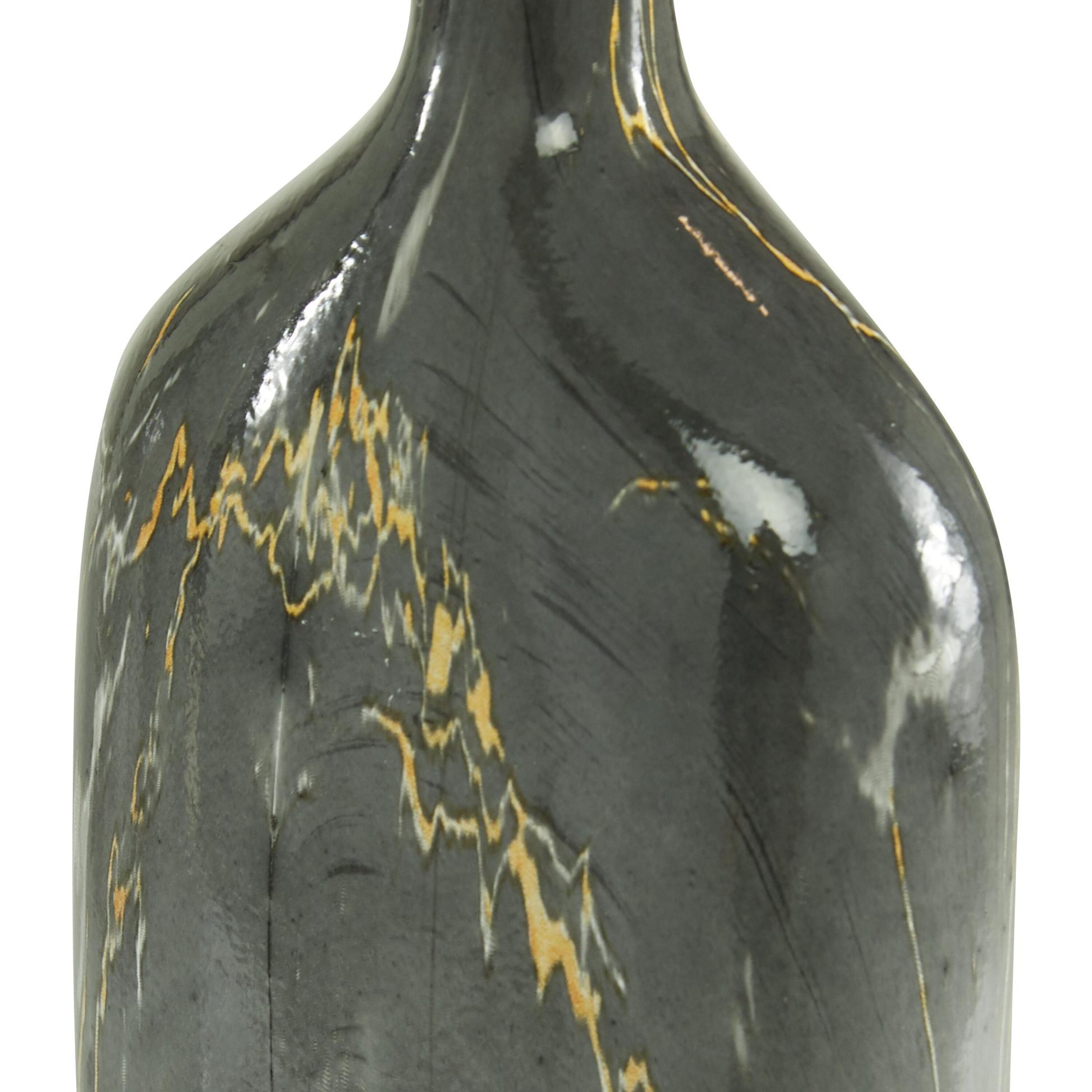 Gray Faux Marble Ceramic Decorative Vase Set, 6" x 3" x 13"