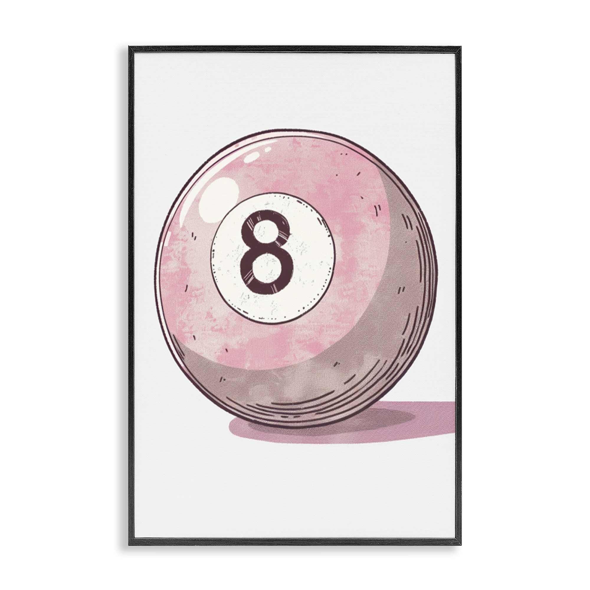 Stupell Industries BT-664-FR-20X30 Pastel Eight Ball Framed Giclee design by LSR Design Studio