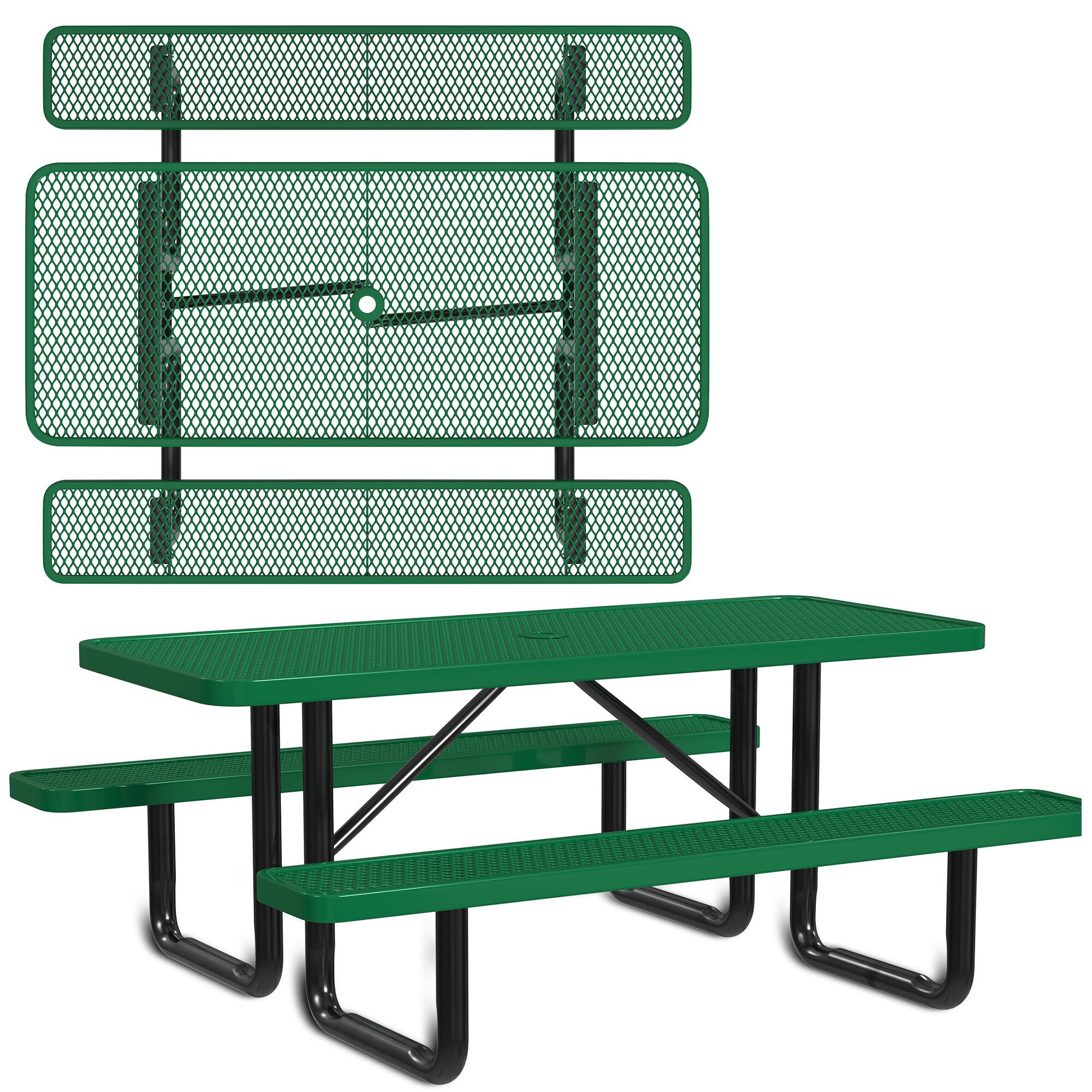 LeisureCraft T6XPP-GREEN Picnic-Tables - View #2