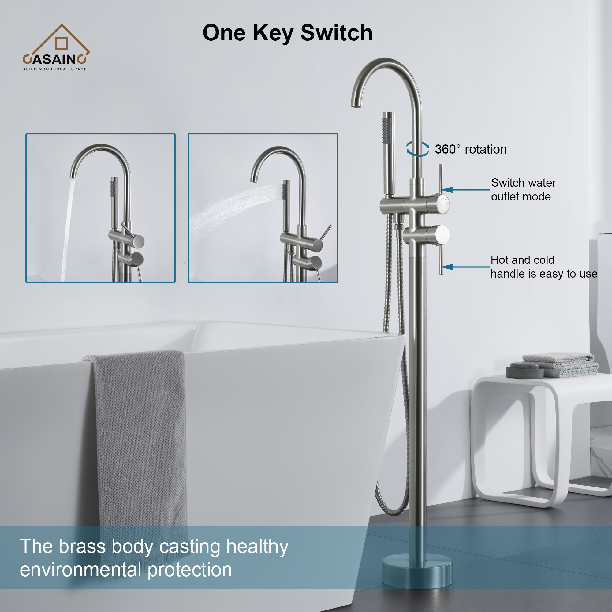 CASAINC TC06-BN Roman-Tub-Faucets - View #8