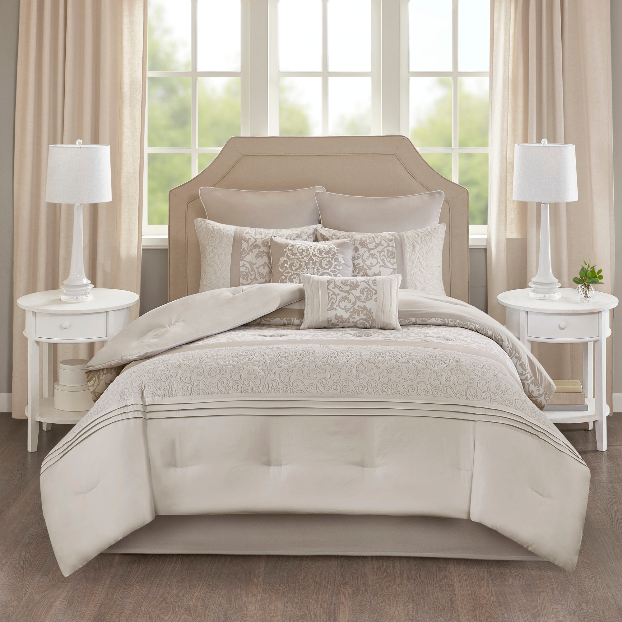 510 Design 5DS10-0048 8 -Piece Neutral King Comforter Set