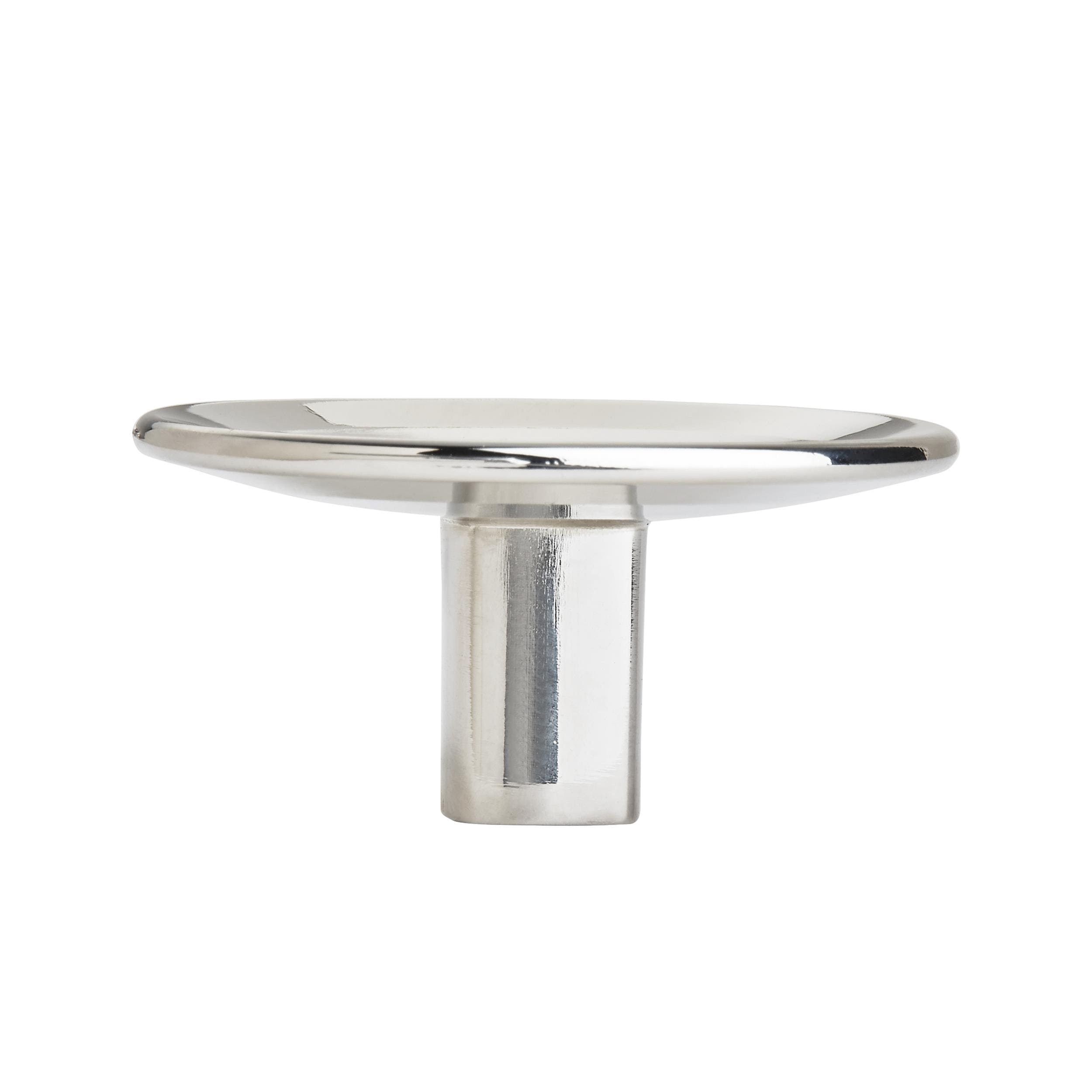 Polished Nickel Modern Round Cabinet Knob with Mounting Hardware