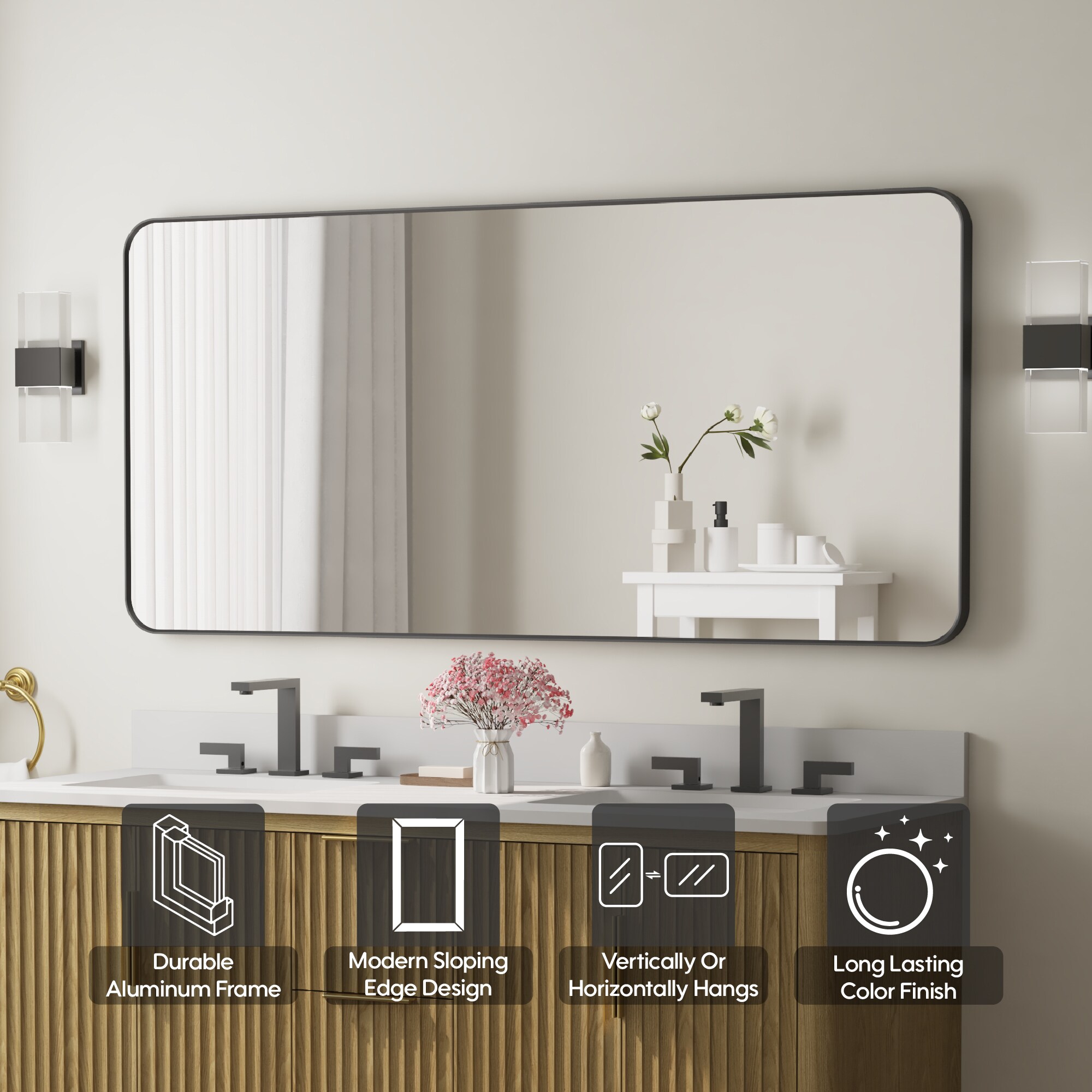 WELLFOR F1MR6028MB Framed-Bath-Mirrors - View #9