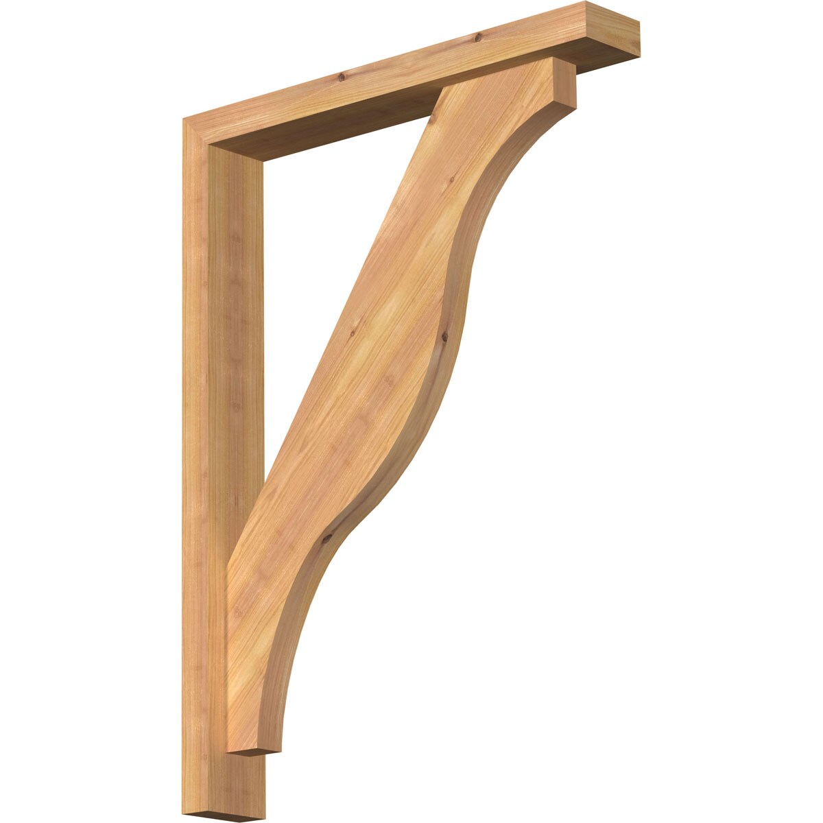 Ekena Millwork 1462322 Funston Block Smooth Bracket with Offset Brace 3-1/2-in x 22-in x 30-in Western red cedar Brown Wood Standard bracket