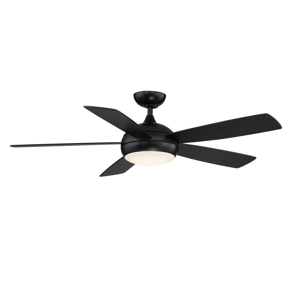 WAC Lighting Odyssey 52-in Matte black Integrated LED Indoor/Outdoor Smart Ceiling Fan with Light (5-Blade) F-005L-MB Sansujyuku sansujyuku.com