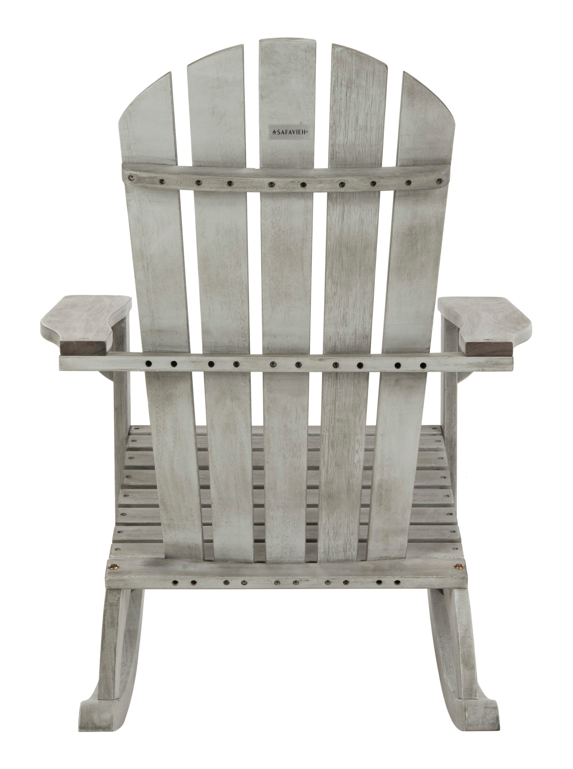 Safavieh PAT7042B Brizio Gray Wash Wood Frame Rocking Chair with Slat Seat