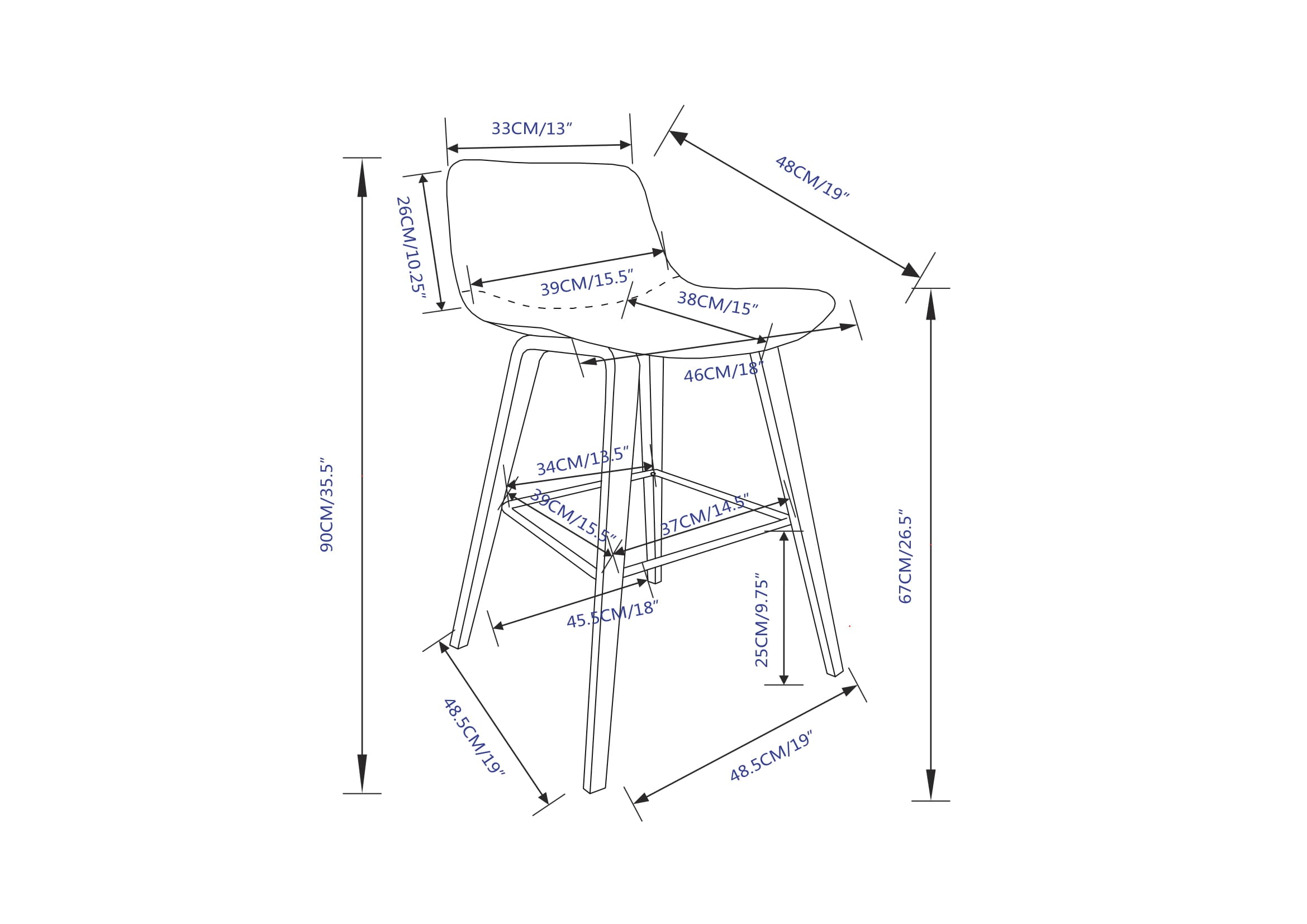 Simpli Home AXCADD26-DBR stools - View #10