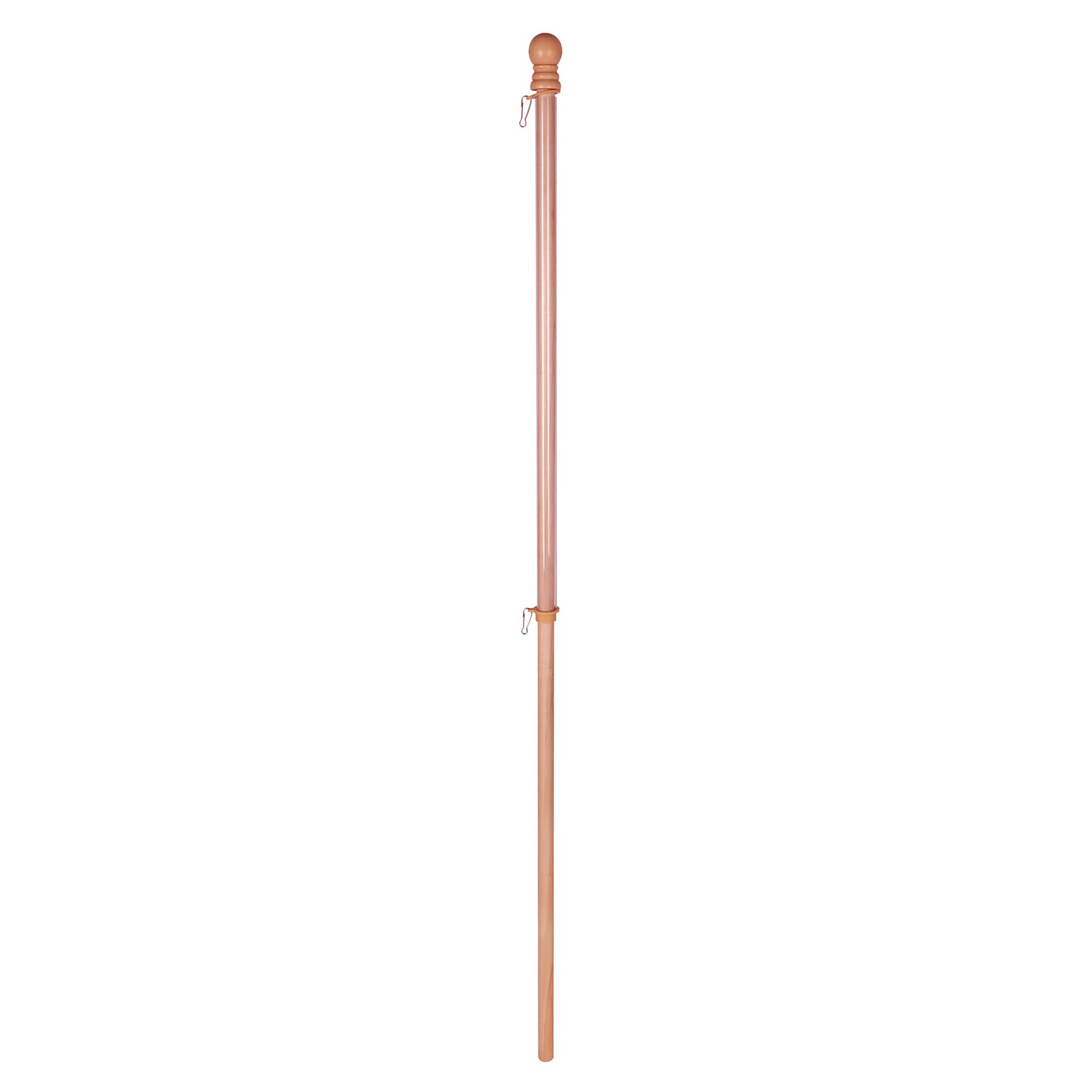 5 Feet Telescopic Handheld Flagpoles, ANLEY Portable Staff with Clips - Lightweight Extendable Stainless Steel with Anti-Slip Grip - Collapsable