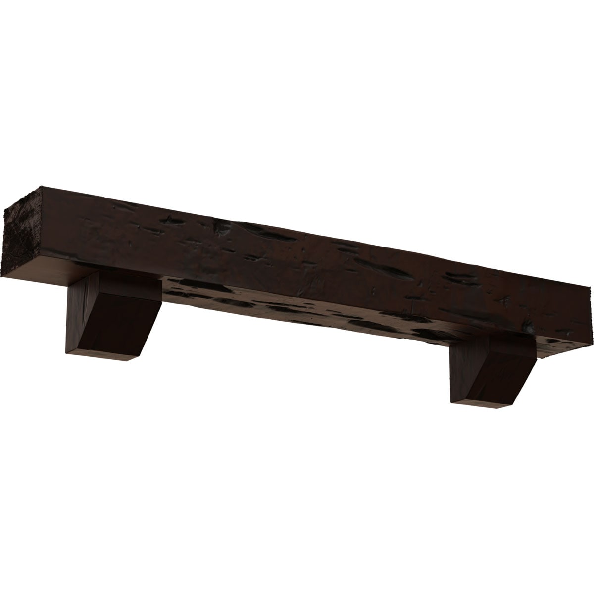 Ekena Millwork MANUPC08X08X60ASZH 60-in W x 8-in H x 8-in D Hickory (Premium) Hollow Urethane Rustic Fireplace Mantel