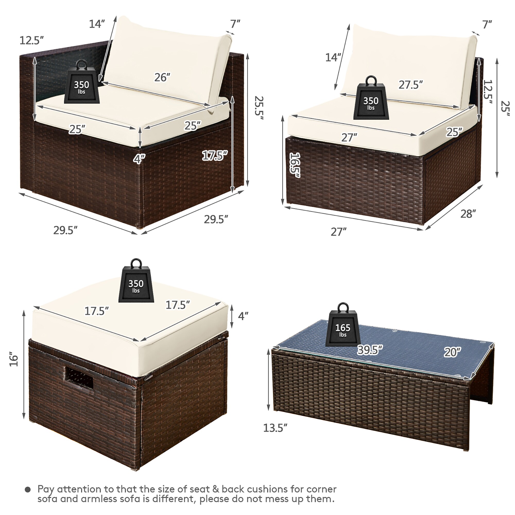 Costway HW68592WH+ Patio-Conversation-Sets - View #6