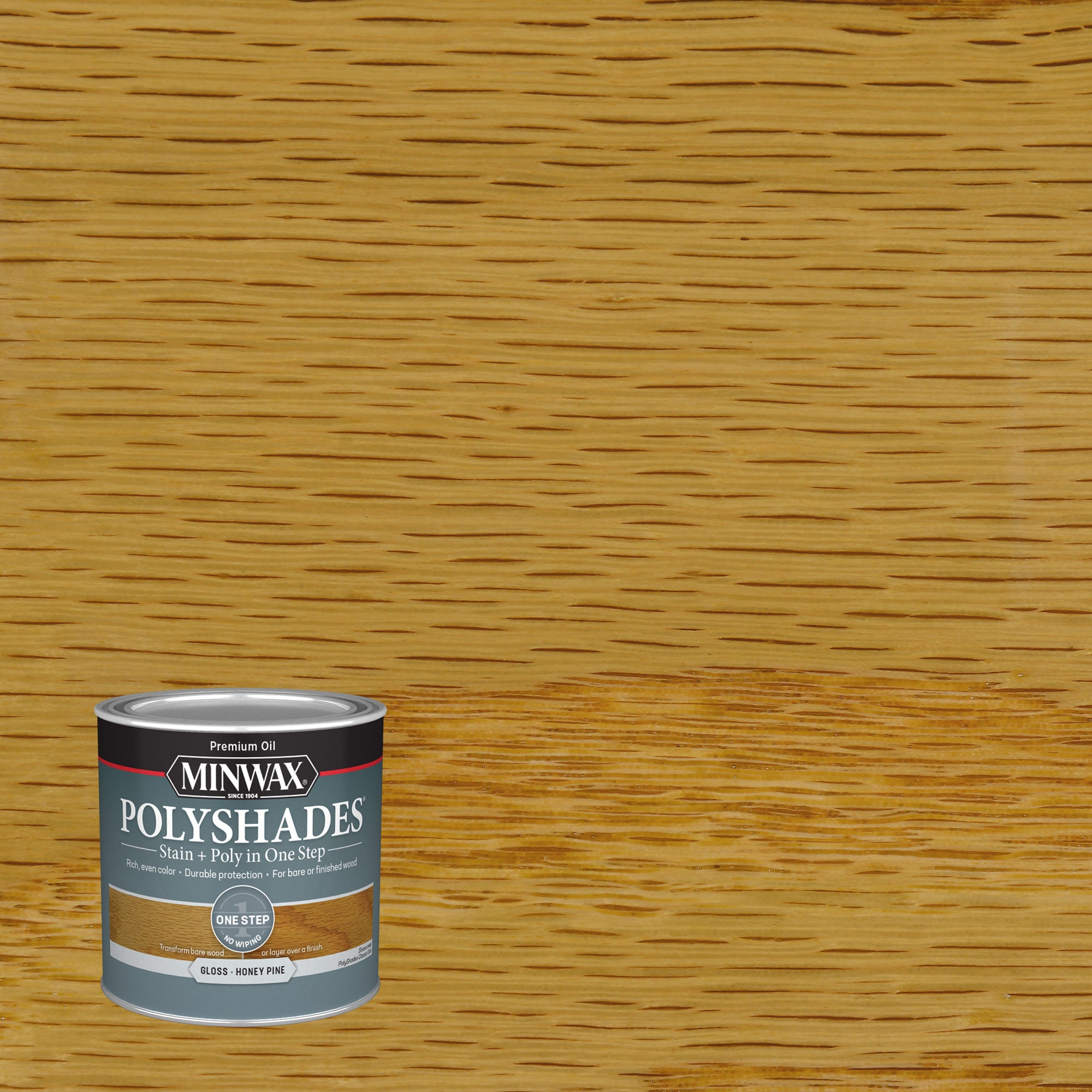 Minwax 214104444 PolyShades Oil-based Honey Pine Semi-transparent Gloss Interior Stain ( Half-pint )