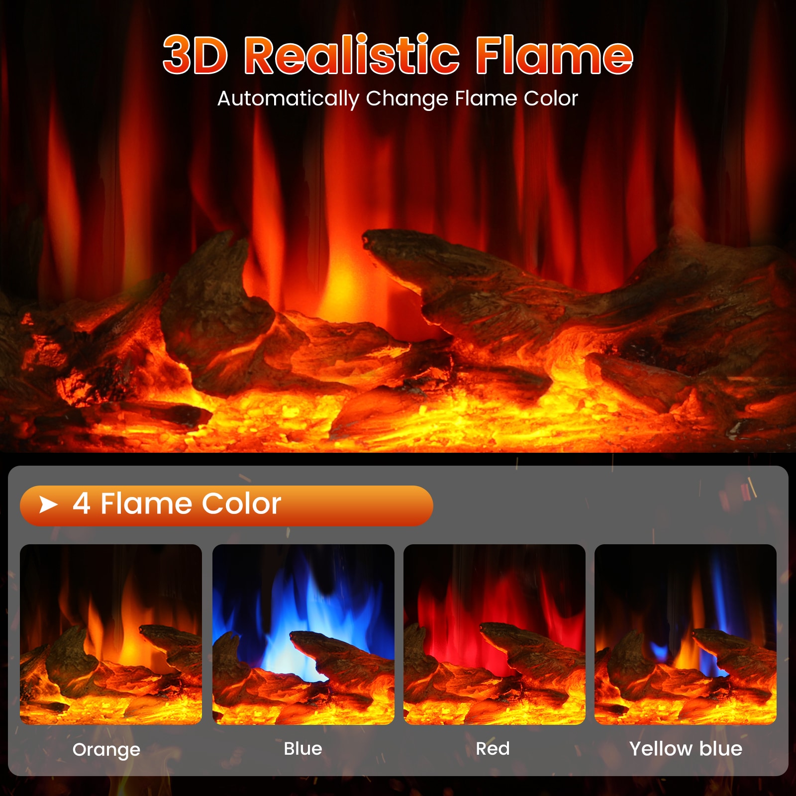COWSAR LS180BSBK Electric-Fireplaces - View #5