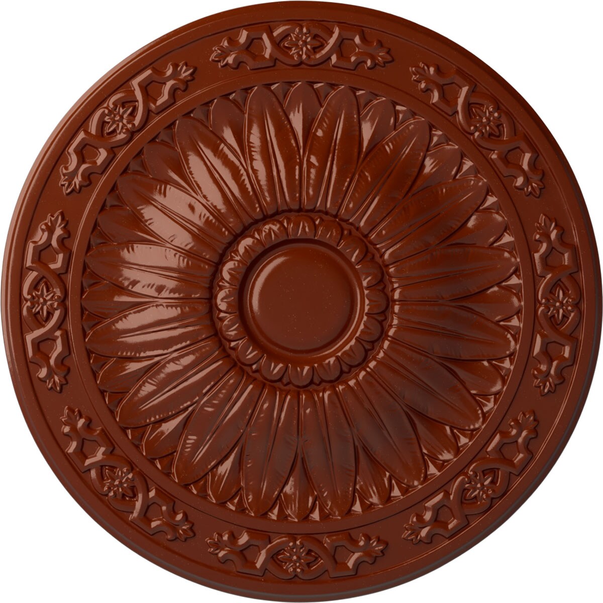 Ekena Millwork CM20LUFIF Lunel 20.25-in W x 20.25-in L Painted Firebrick Polyurethane Whole Ceiling Medallion