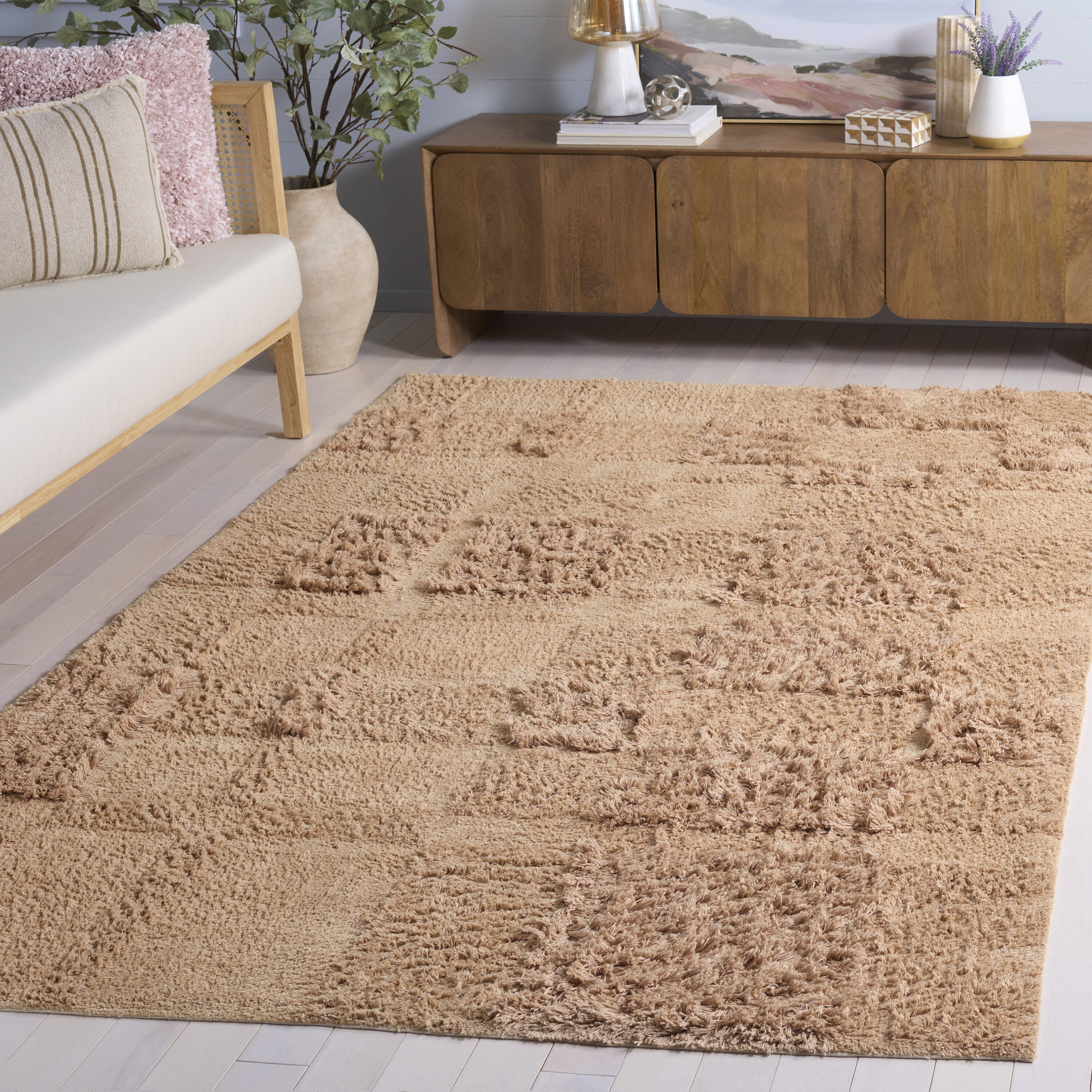  Easy Care 225 Orange Contemporary 5ft x 8ft Medium Rectangle Rug