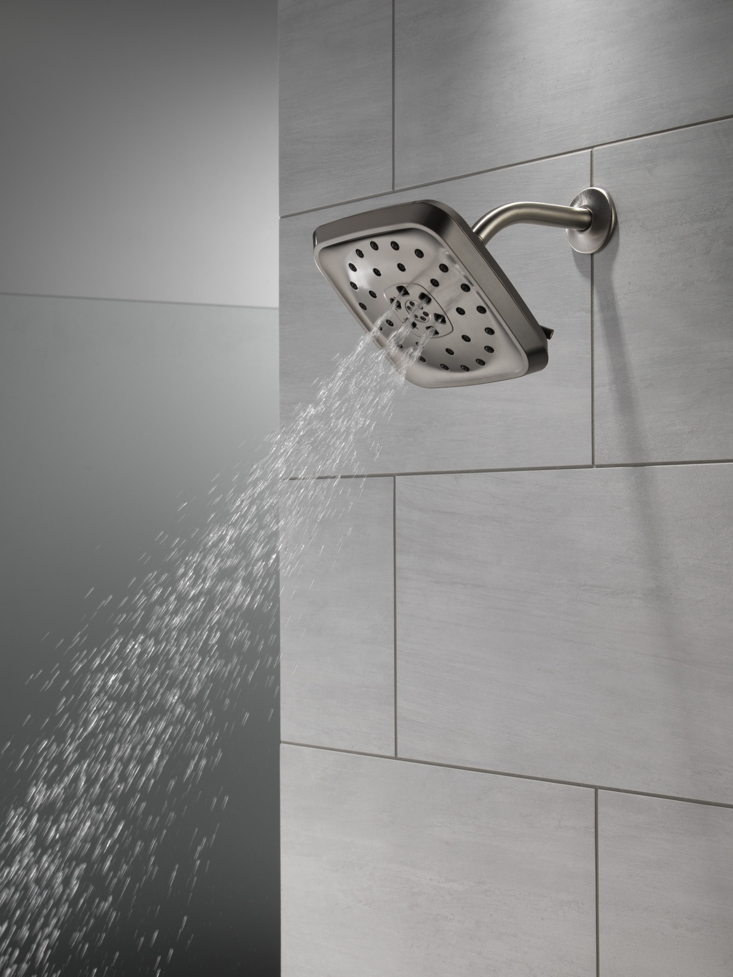 Delta Lumicoat Black Stainless Square Fixed Shower Head 1.75-GPM (6.6-LPM)