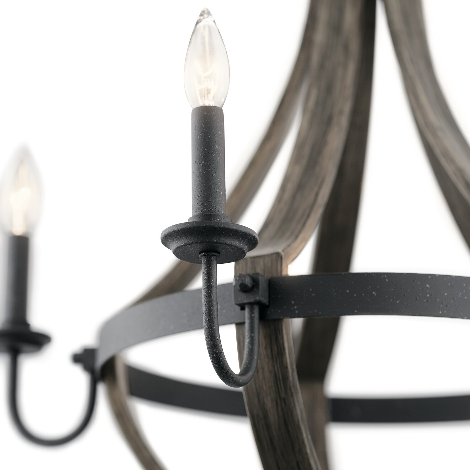 Kichler Merlot 5-Light Distressed Black Farmhouse Dry rated Chandelier