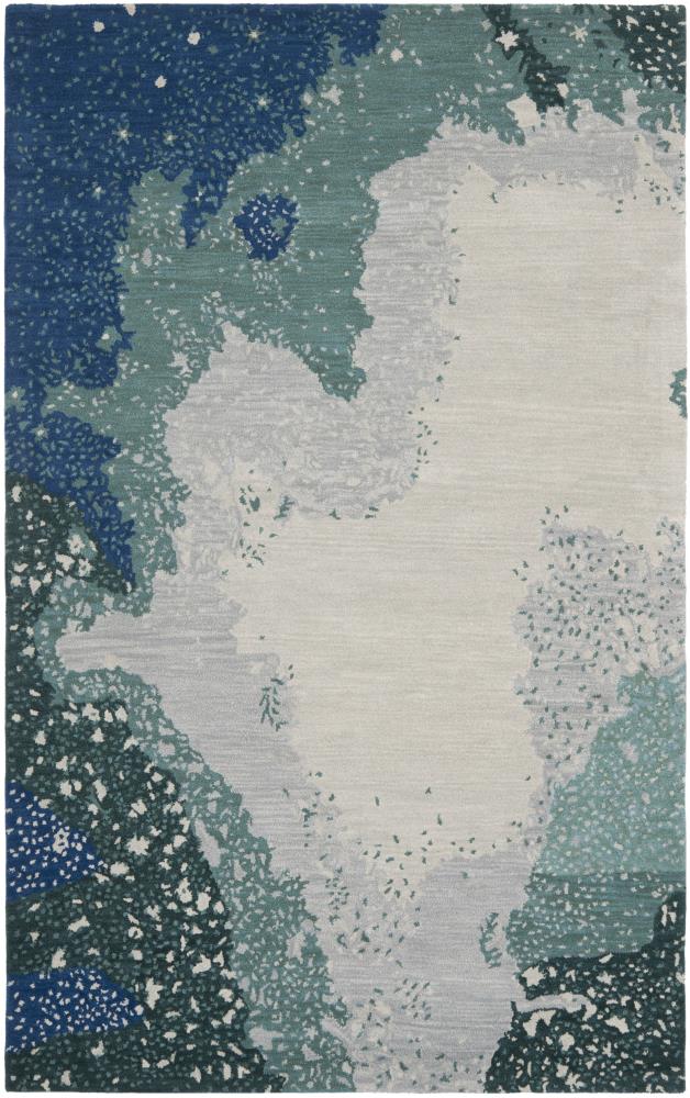 Safavieh SOH706B-5 Soho Sere 5 x 8 (ft) Tufted Wool Blue/Multi Rectangular Indoor Abstract Area rug