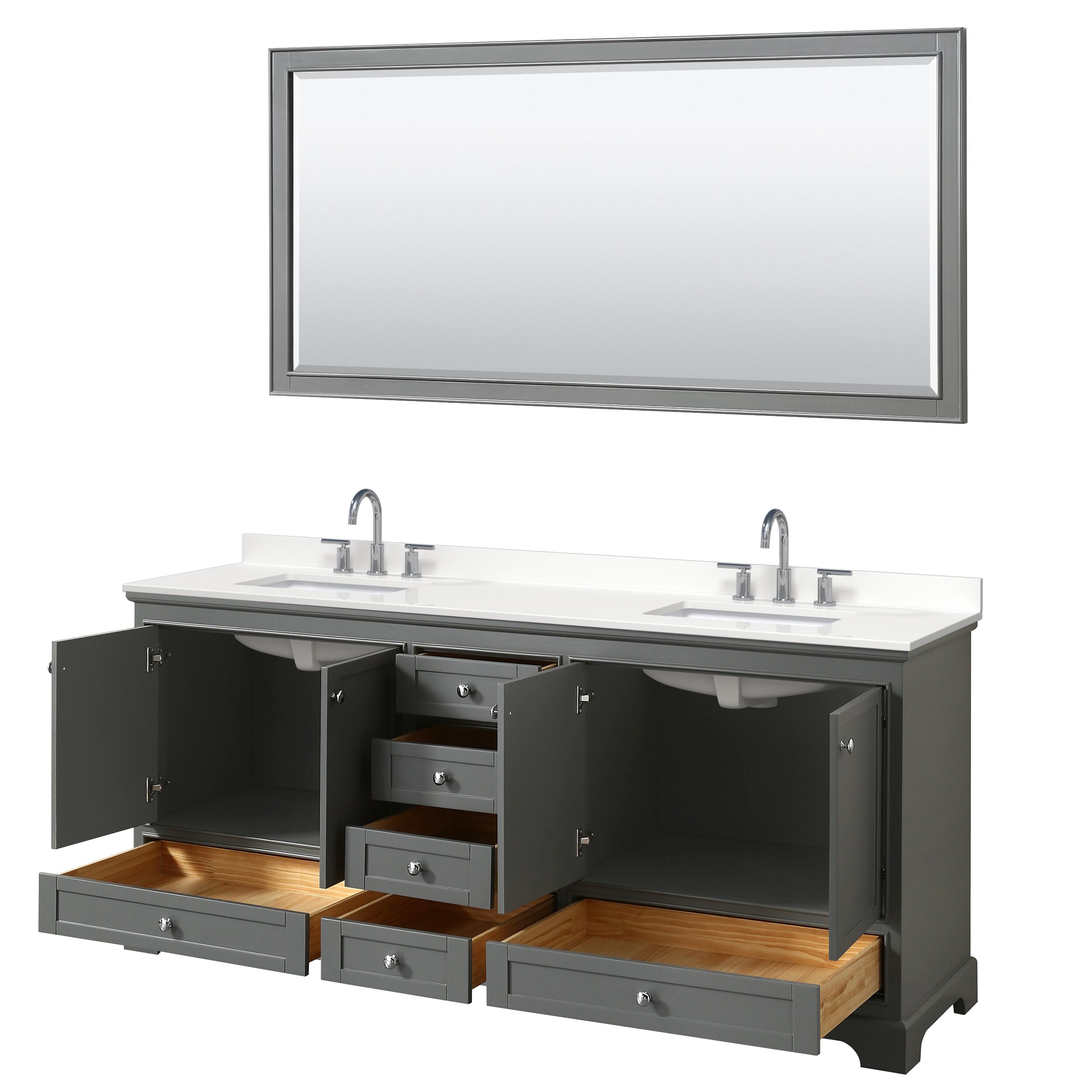 Wyndham Collection WCS202080DKGWQUS3M70 Bath-Vanity-Combo - View #2