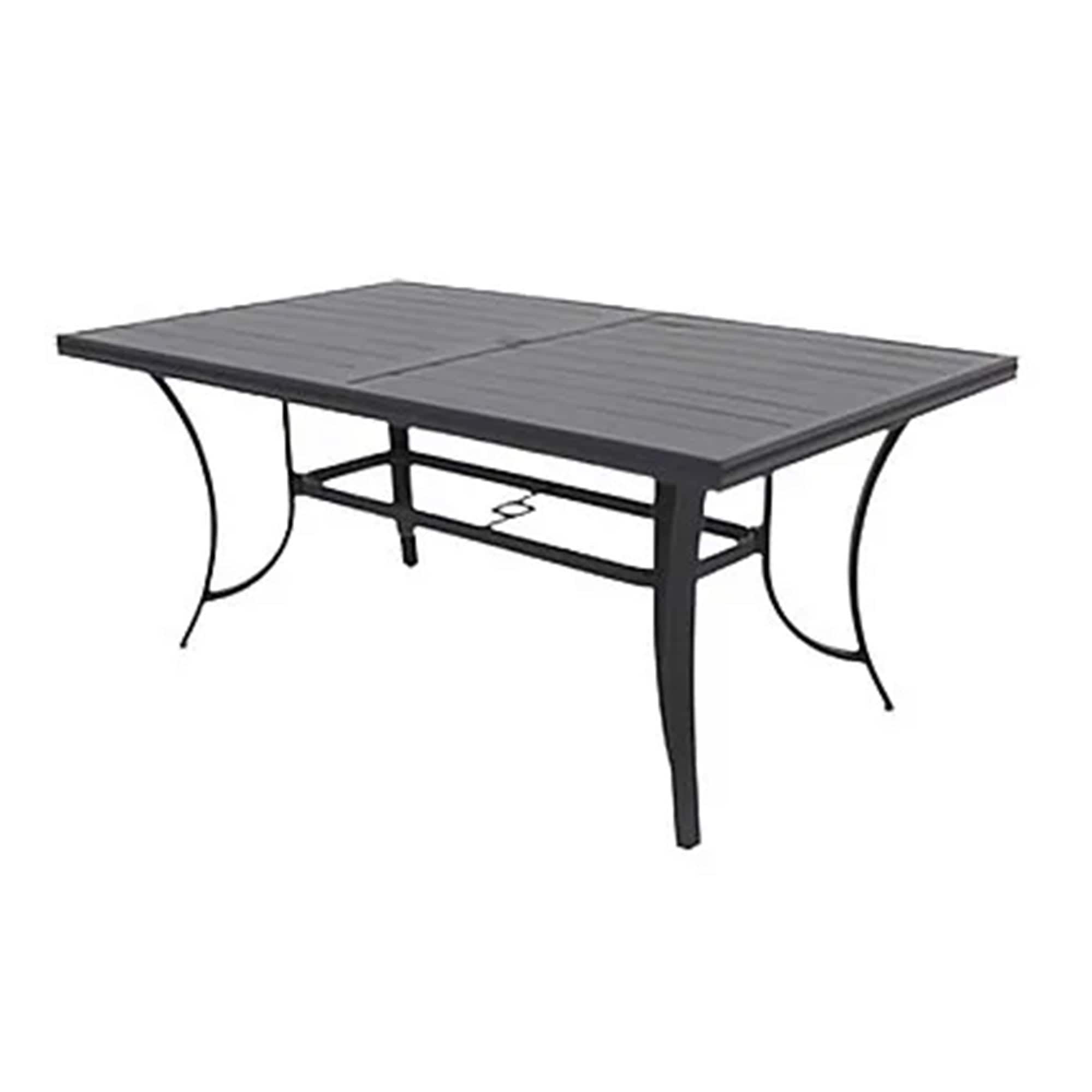 Four Seasons Courtyard 396083 Palermo Slat Top Table with Frame and Umbrella Hole