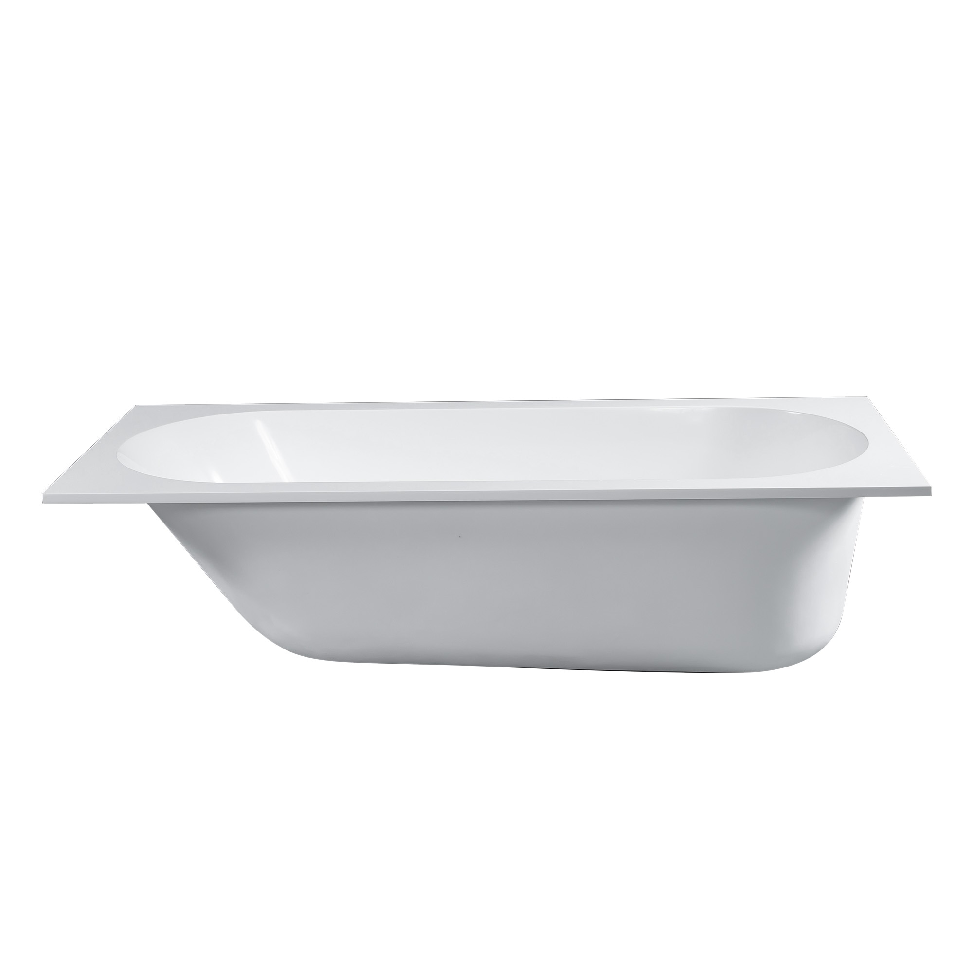 Rainlex  60 Inches Built In Drop In Bathtub with Stainless Steel Support Feet Deep Soaking Acrylic Tub