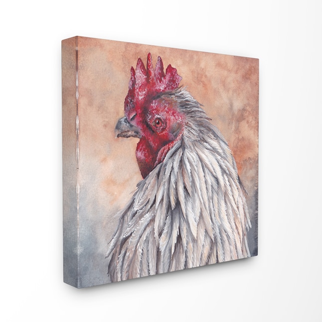 Namaak bon Bedoel Stupell Industries Rust Orange Painted Rooster Portrait Katherine Klimitas  30-in H x 30-in W Animals Print on Canvas in the Wall Art department at  Lowes.com