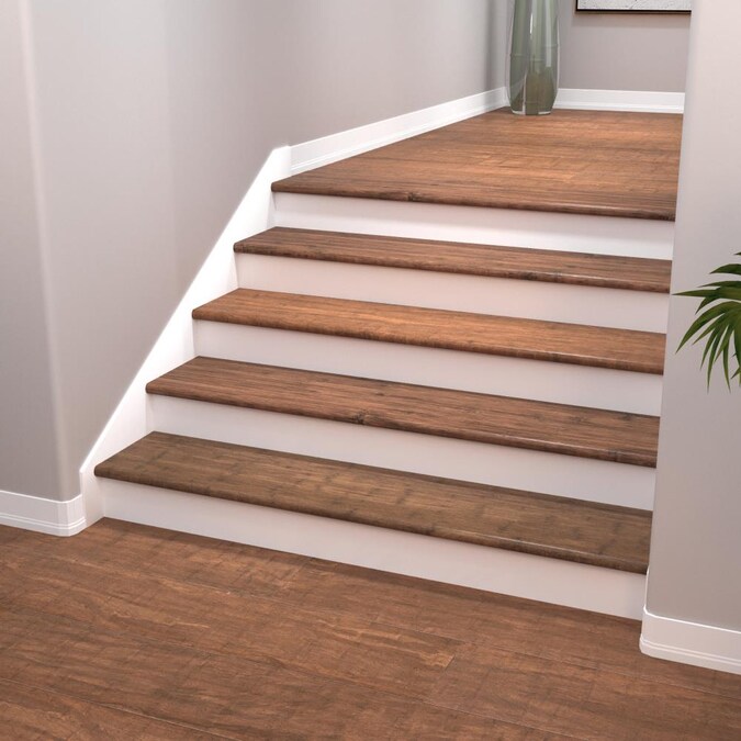 Cali Bamboo Fossilized 12 In X 48 Java Stair Tread The Treads Department At Com Java Bamboo Stair Tread, Can You Put Bamboo Flooring On Stairs