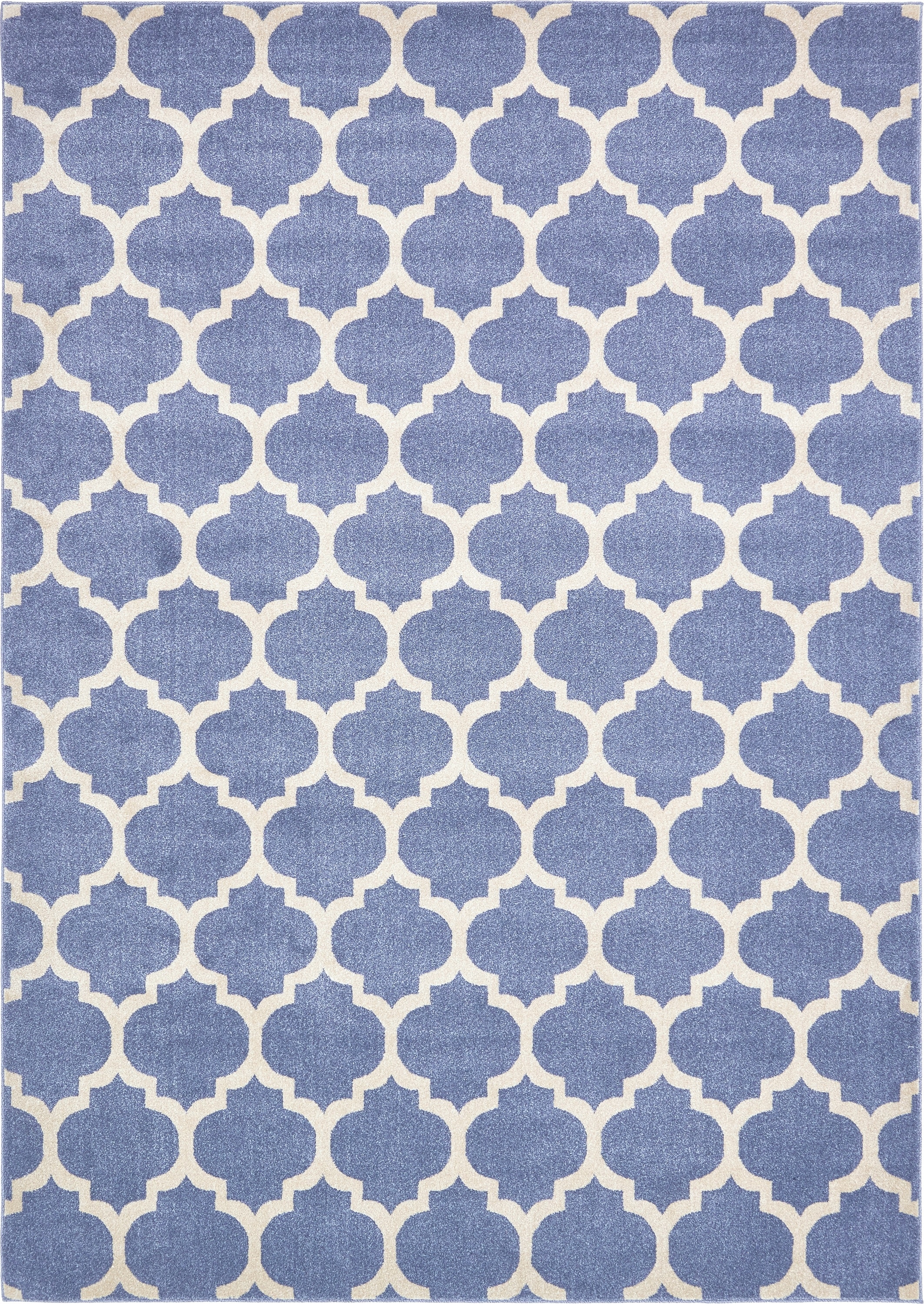 Unique Loom 3136425 Philadelphia Trellis 8 x 11 (ft) Loomed Polypropylene Blue/Beige Rectangular Indoor Geometric Industrial Area rug