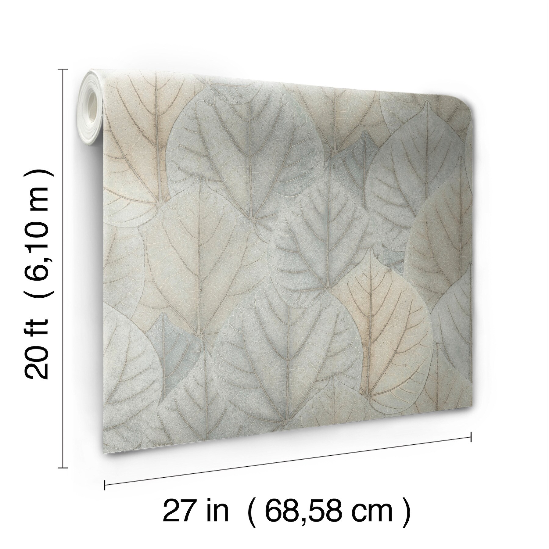 Candice Olson PSW1426RL 45-Sq. Feet Blue Taupe Non-woven Ivy/Vines Self-adhesive Peel and Stick Wallpaper
