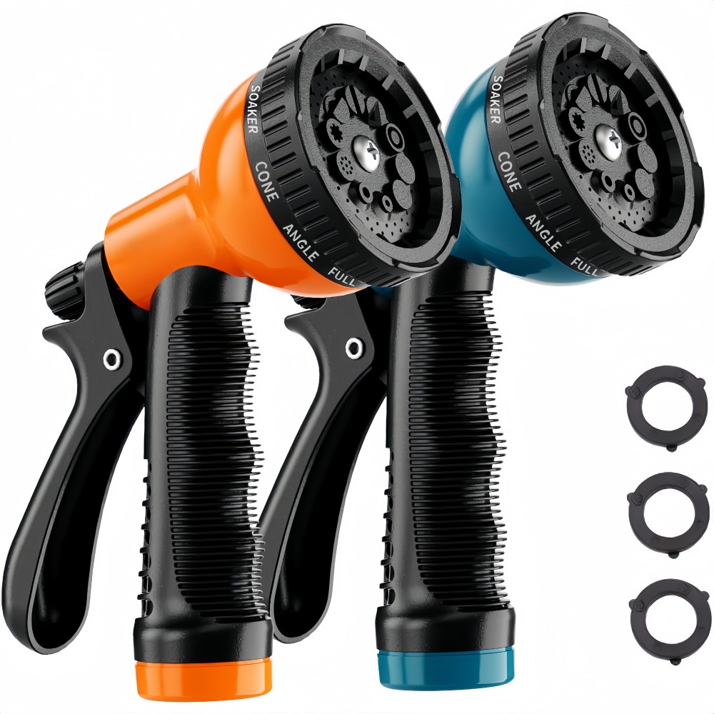 Numhew Heavy-Duty 10-Pattern 2-Pack Leak-Resistant Standard Garden Hose Nozzle Sprayer