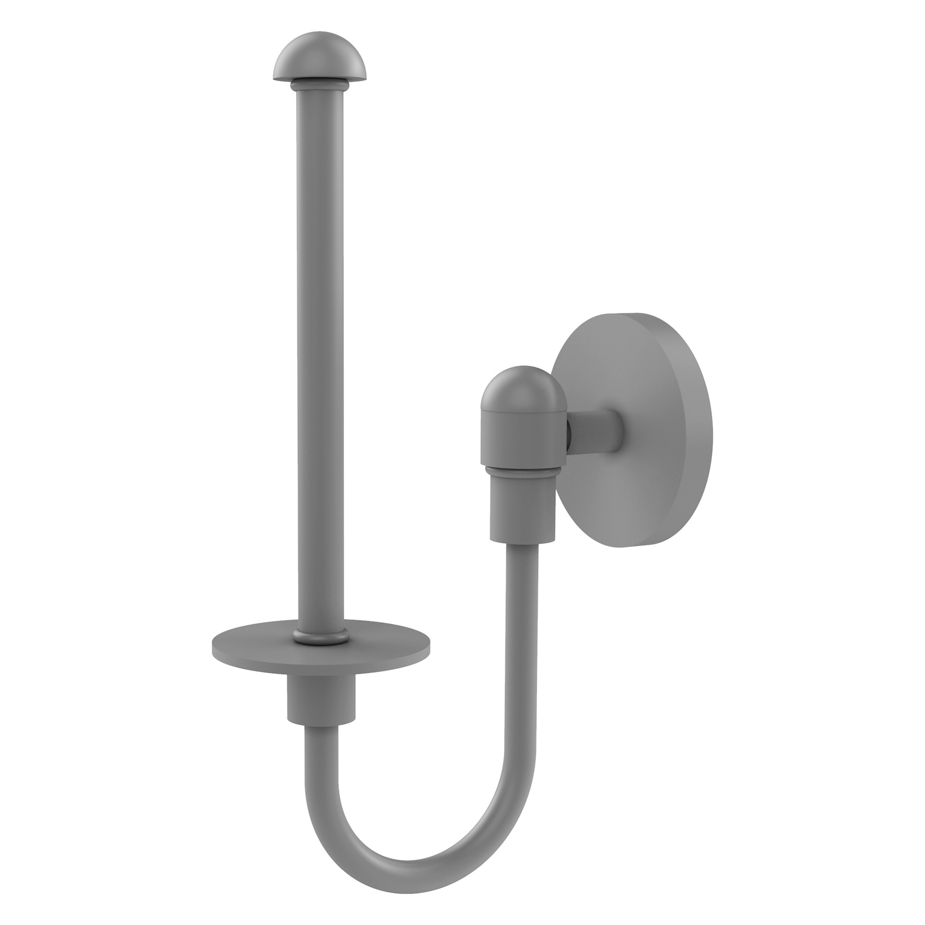 Allied Brass TA-24U-GYM Tango Matte Gray Wall mount Single post Toilet Paper Holder 1 -Rolls with Storage