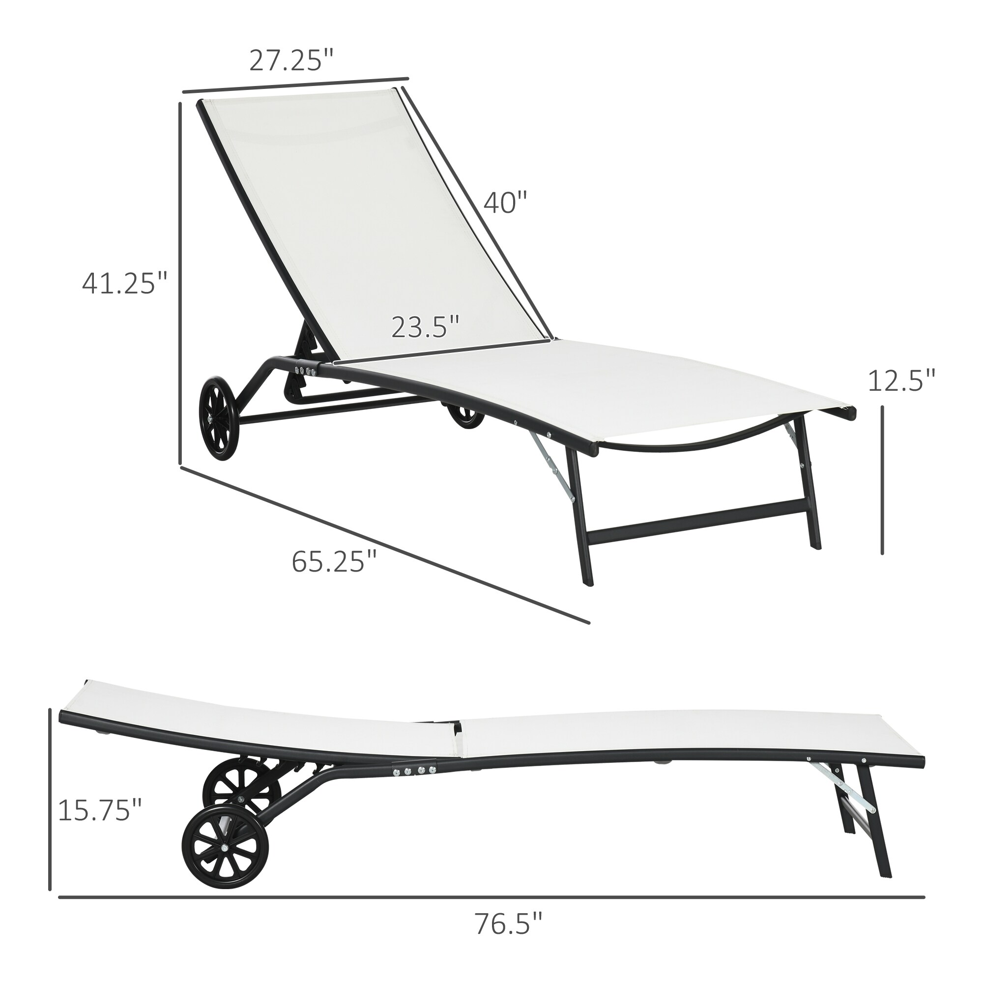 Outsunny 84G-102V00CW Chaises-Settees - View #3